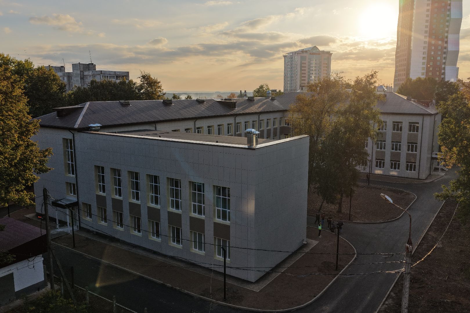 видео с коптера, школа 6 в серпухове,