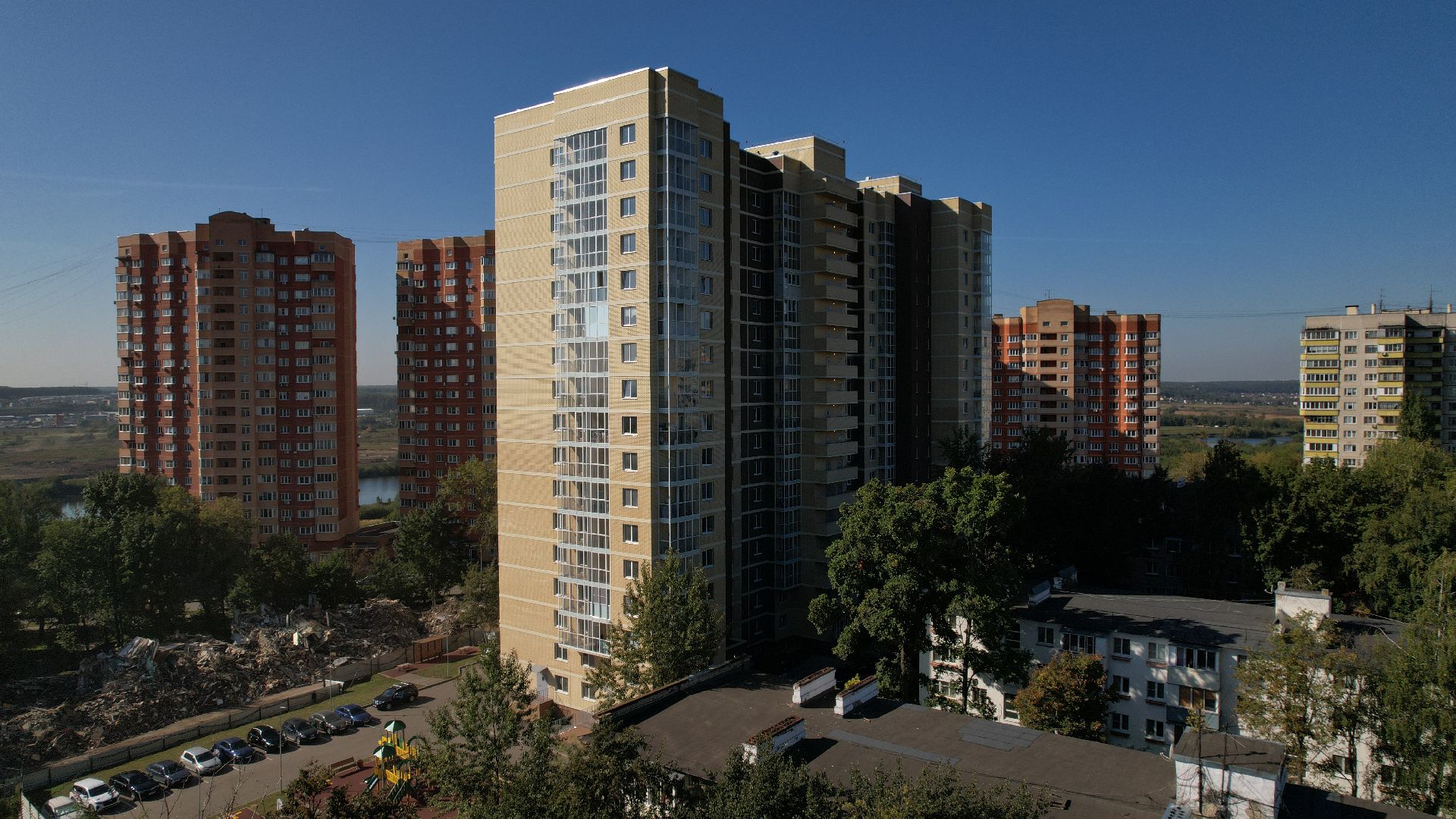 видео с коптера, новостройка в лыткарине,