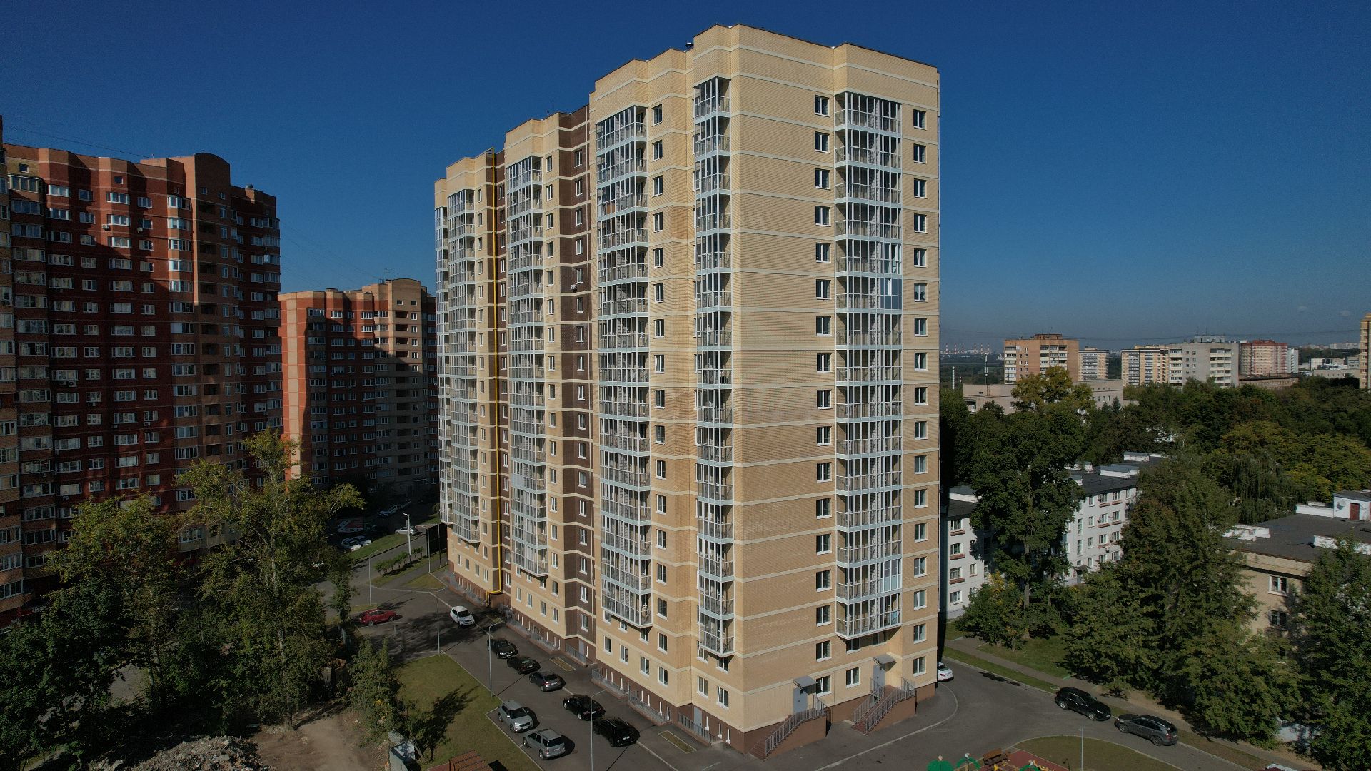 видео с коптера, новостройка в лыткарине,