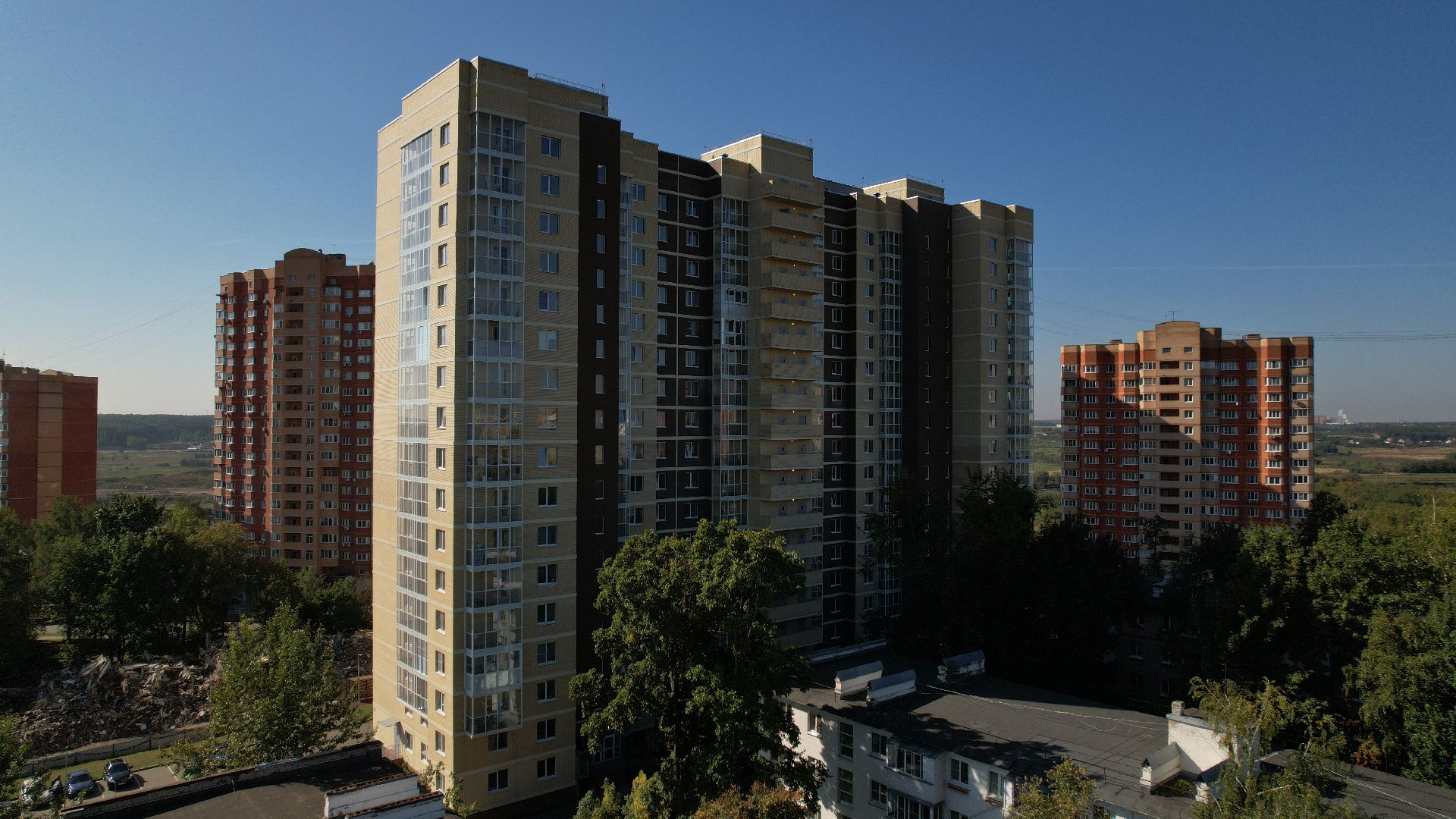 видео с коптера, новостройка в лыткарине,