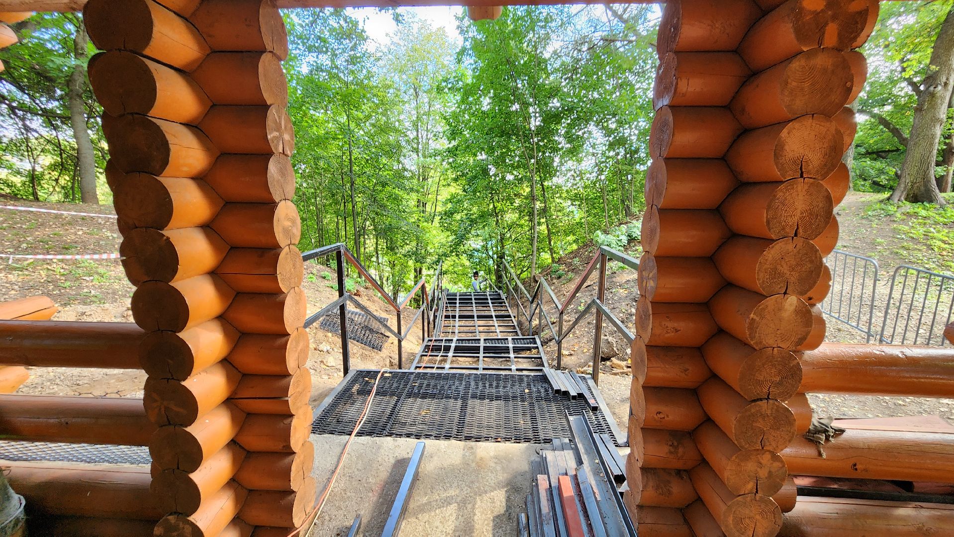 руза, благоустройство, парк городок, новая лестница,