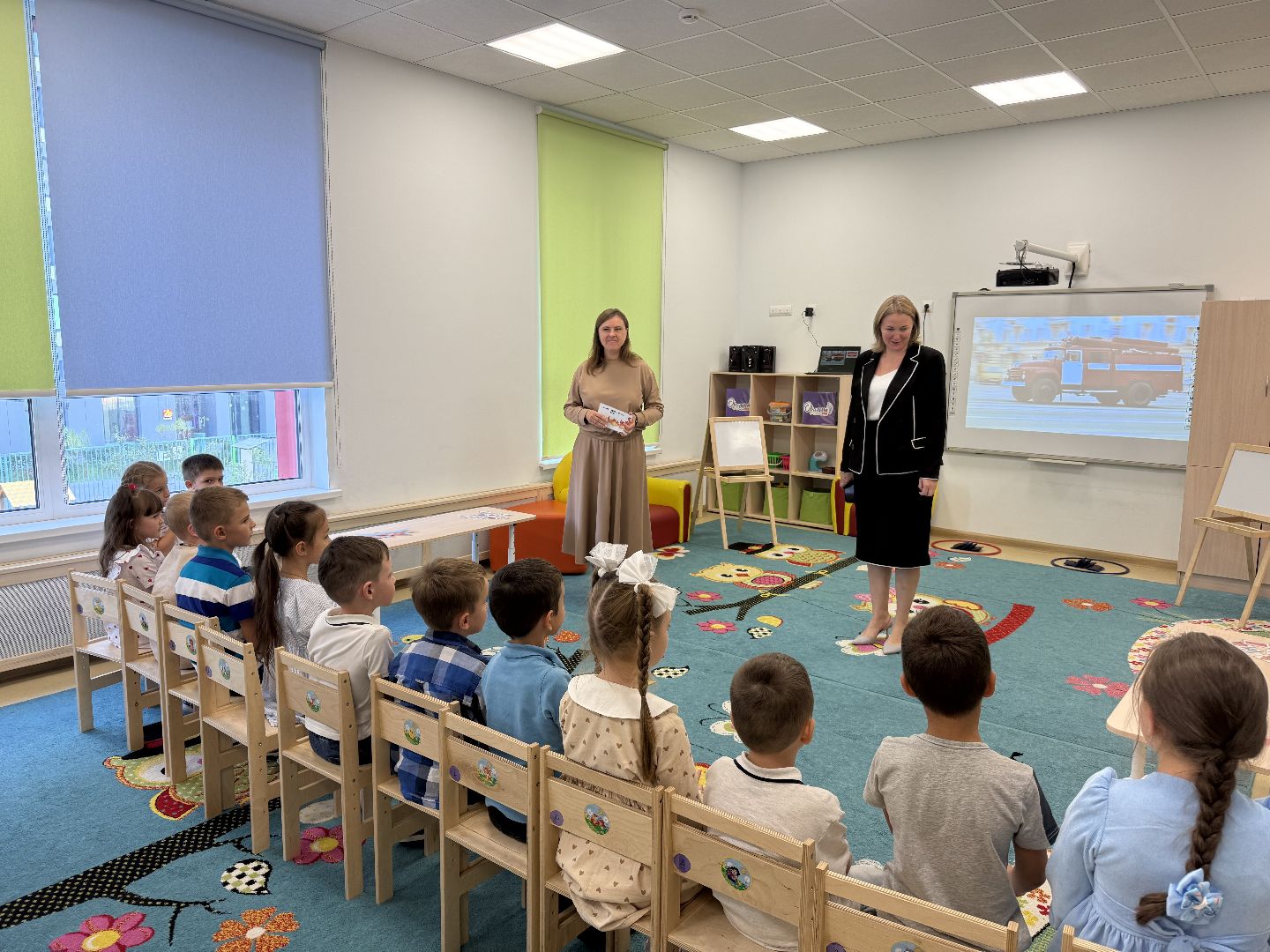 детский  сад, Занятие, Мчс , Пожарная машина, Знания,