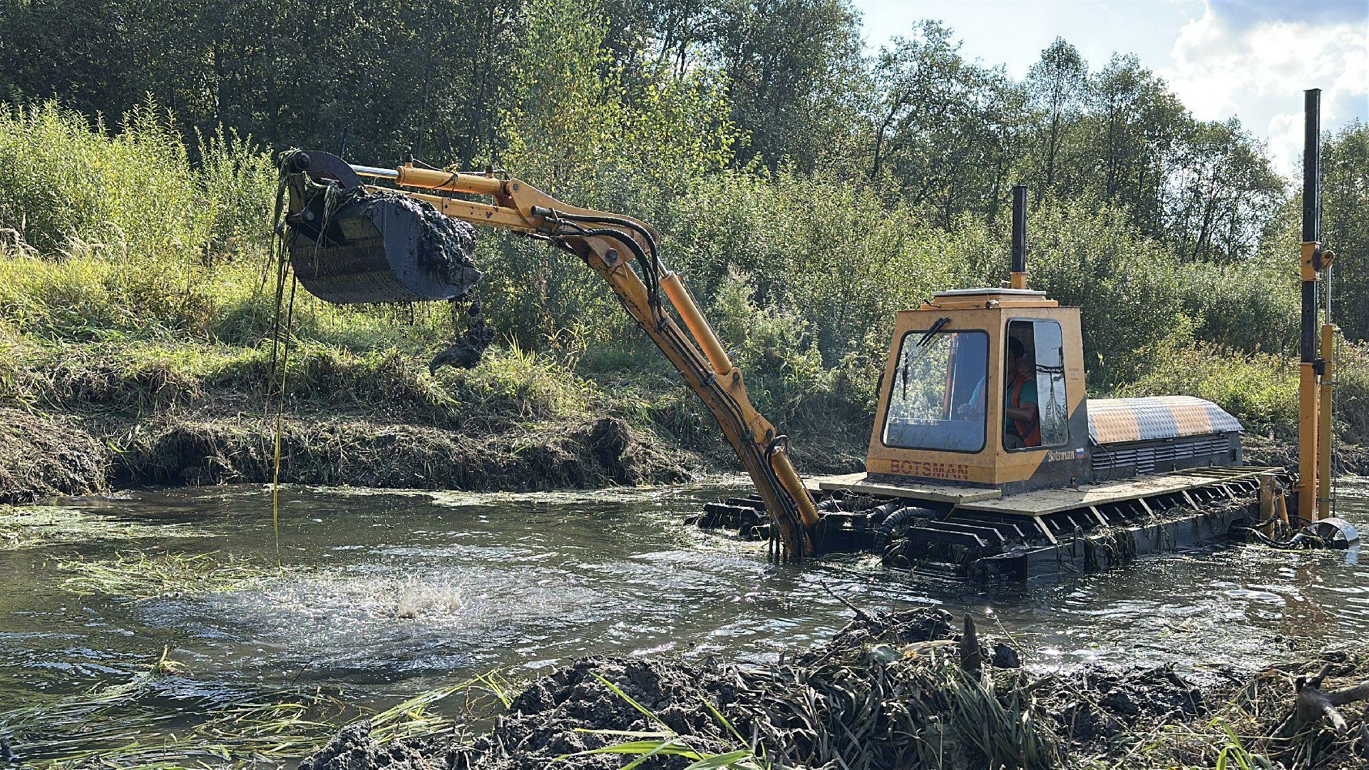 Расчистка реки, пушкинский городской округ, ивантеевка, Река Скалба, экология,