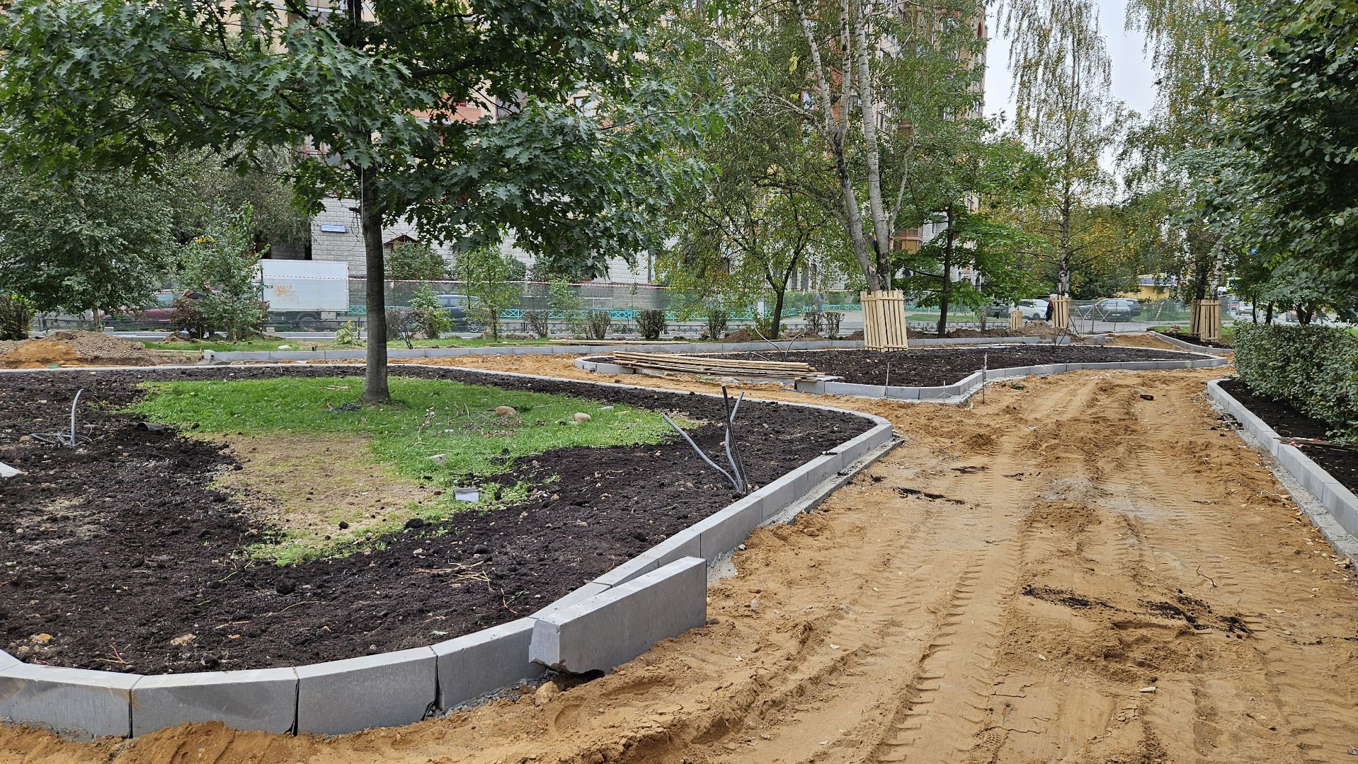 долгопрудный, сквер, сквер строителей, благоустройство,