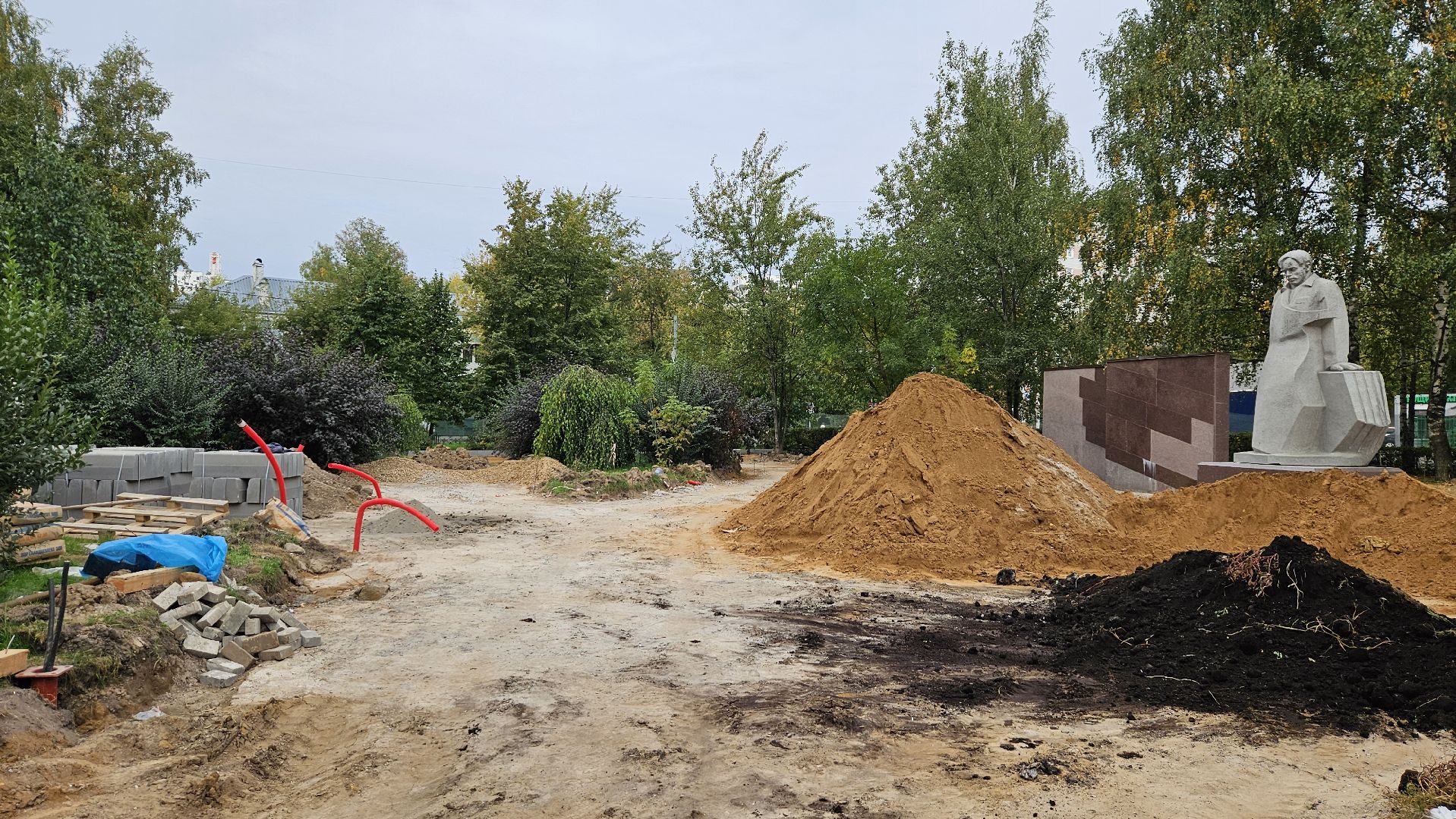 долгопрудный, сквер, сквер строителей, благоустройство,