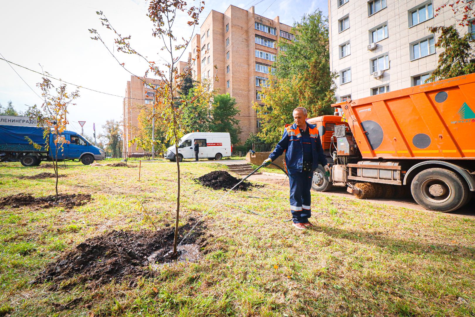 клин, общество, экология, высадка деревьев, дети, подмосковье,