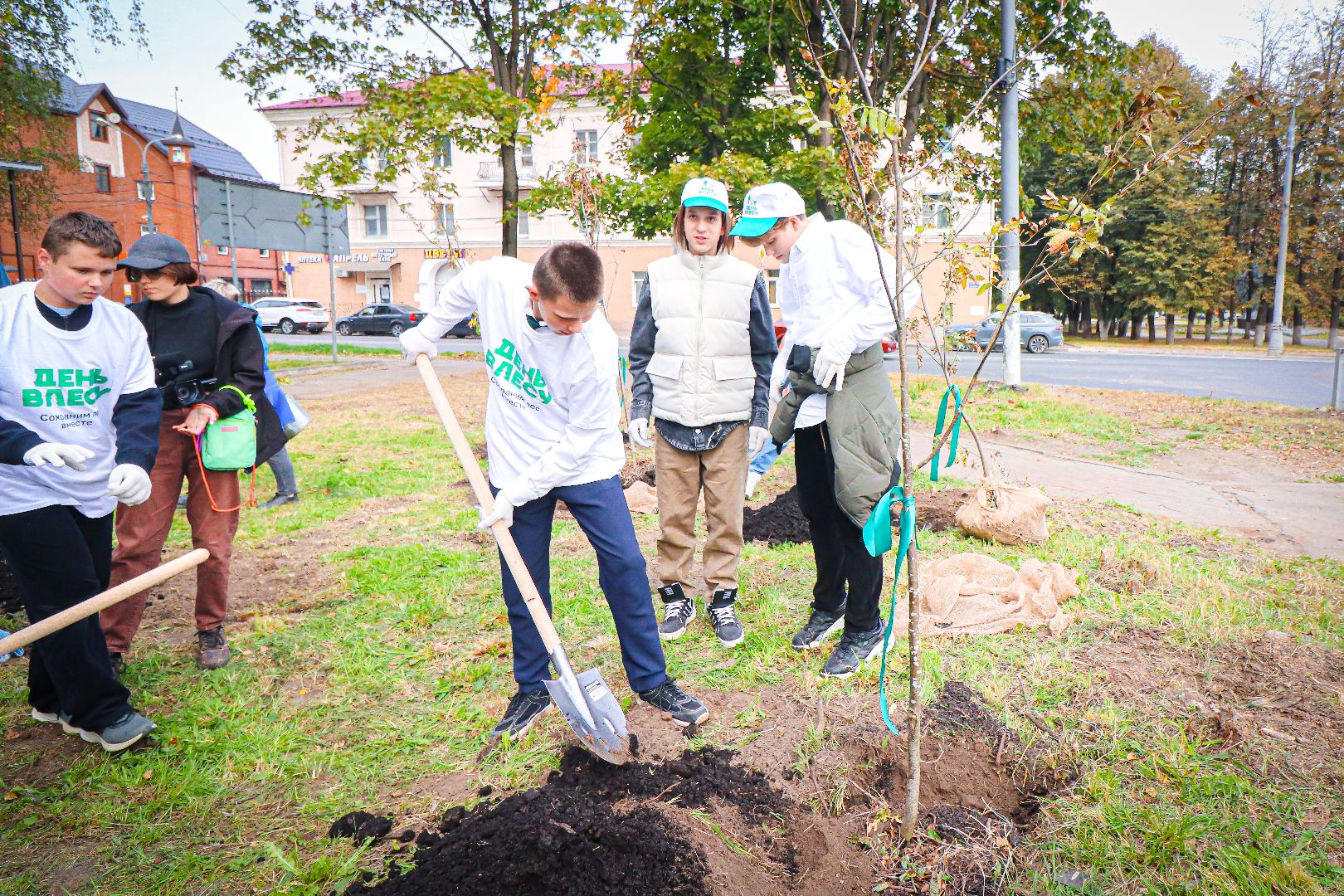 клин, общество, экология, высадка деревьев, дети, подмосковье,