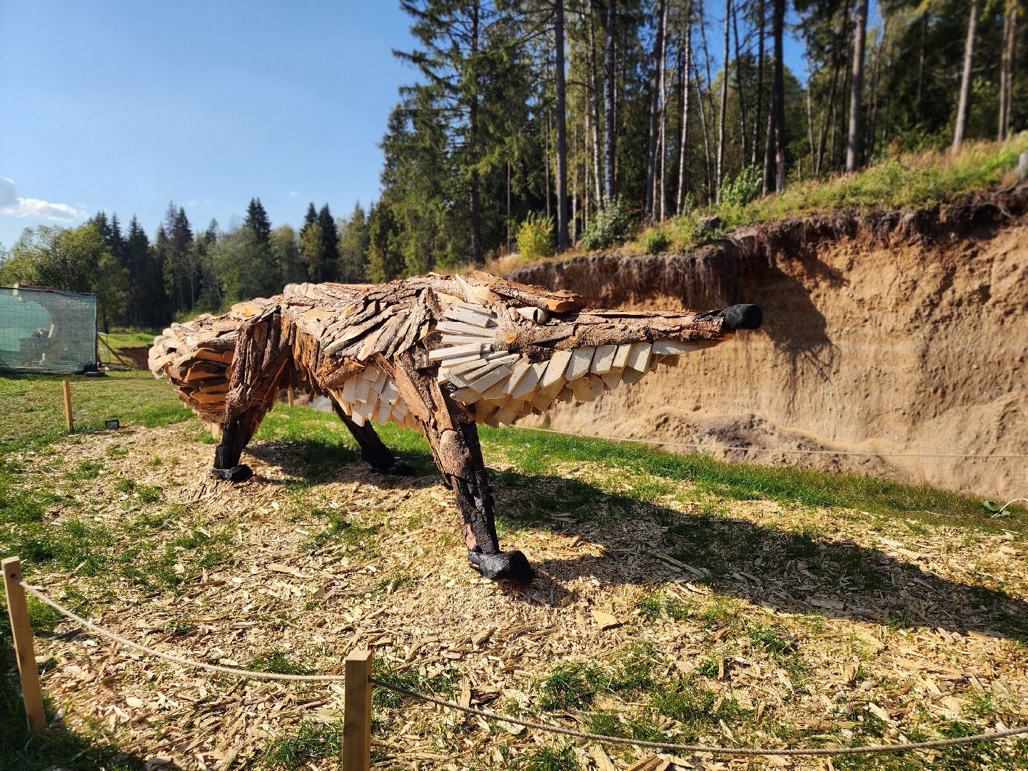 сергиев посад, сергиево-посадский городской округ, пересвет, богородское, резчик по дереву, владимир алманов, парковые скульптуры, скульптуры из дерева, скульптура из досок, скульптура из горбыля,творческая мастерская, лесной гость, хитрый лис,