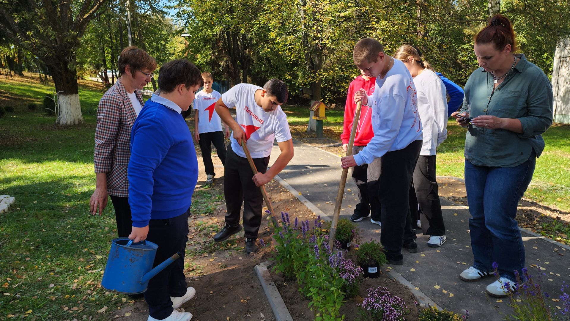 кашира, большое руново, школа, движение первых, экология, посадка растений, лечебные травы, питомник влада ковальчука,