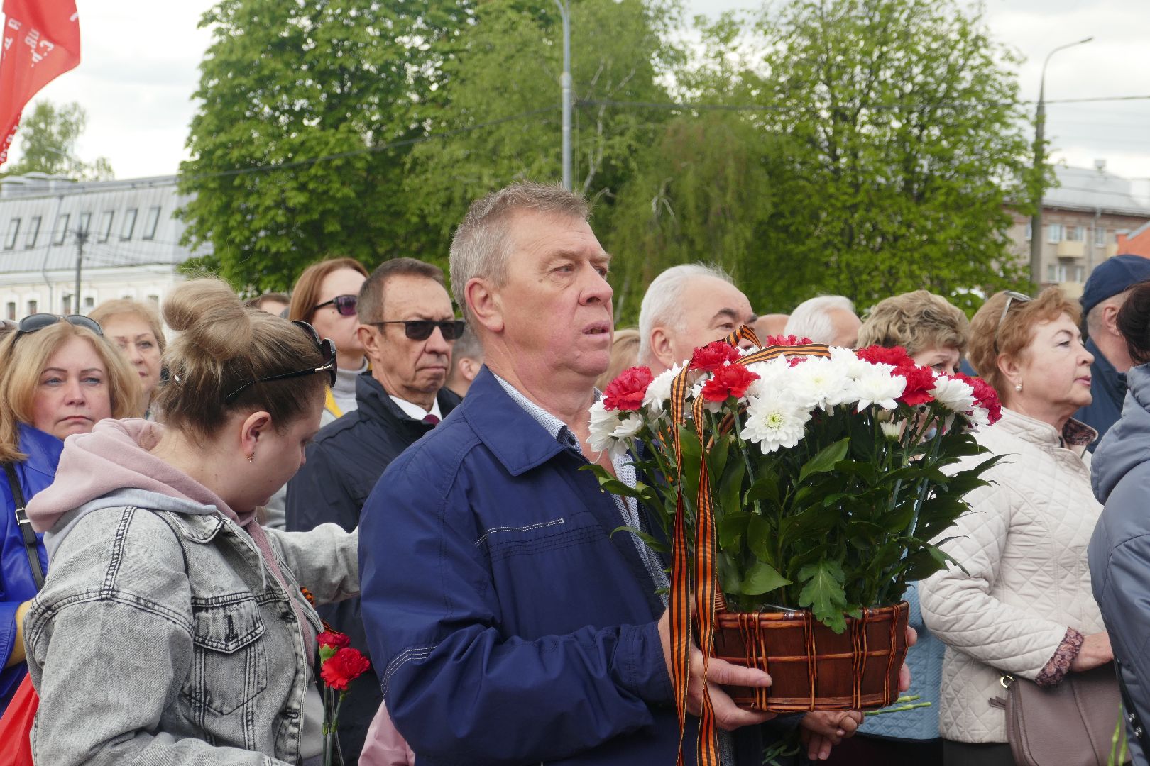 Подольск, возложение цветов, День Победы, семья