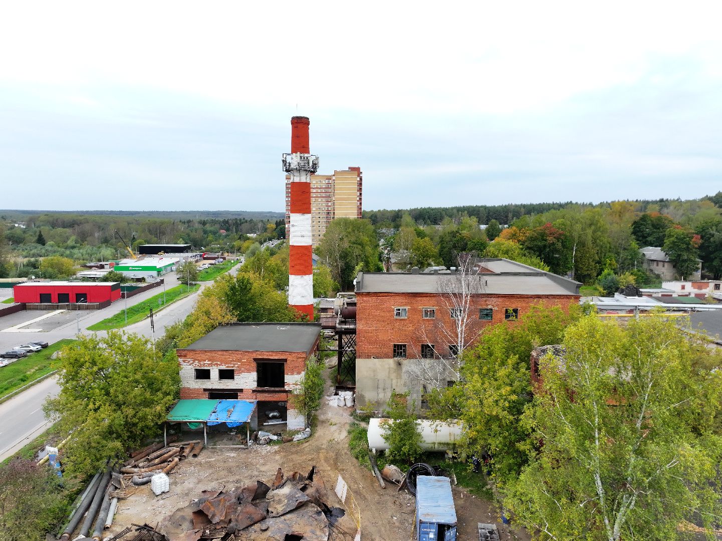 видео с коптера, котельная в солнечногорске,