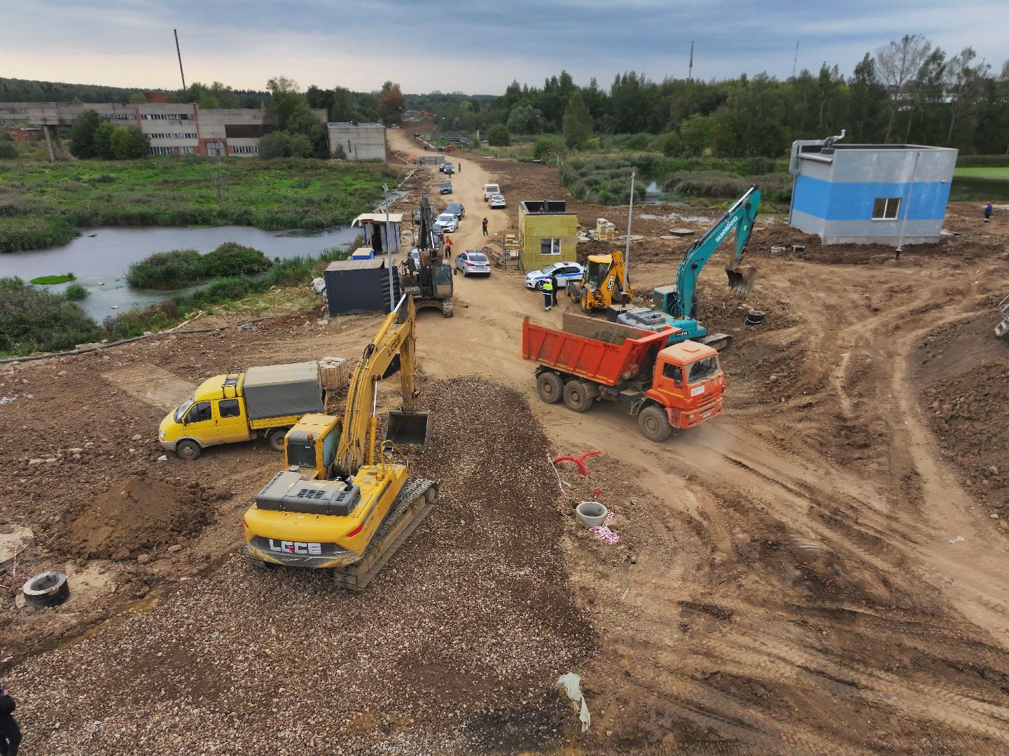 видео с коптера, очистные в солнечногорске,