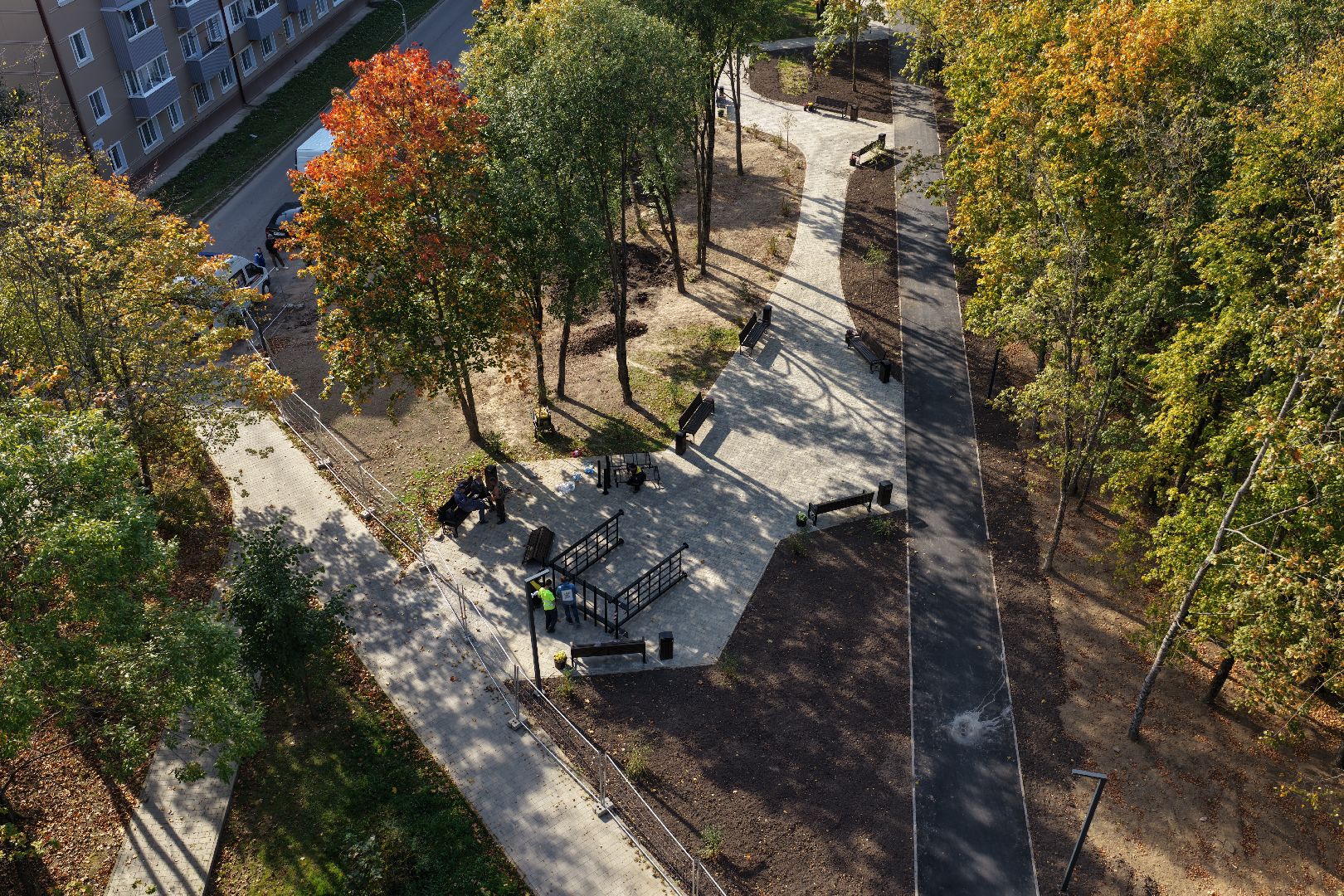 видео с коптера, сквер в шаховской, благоустройство в шаховской,
