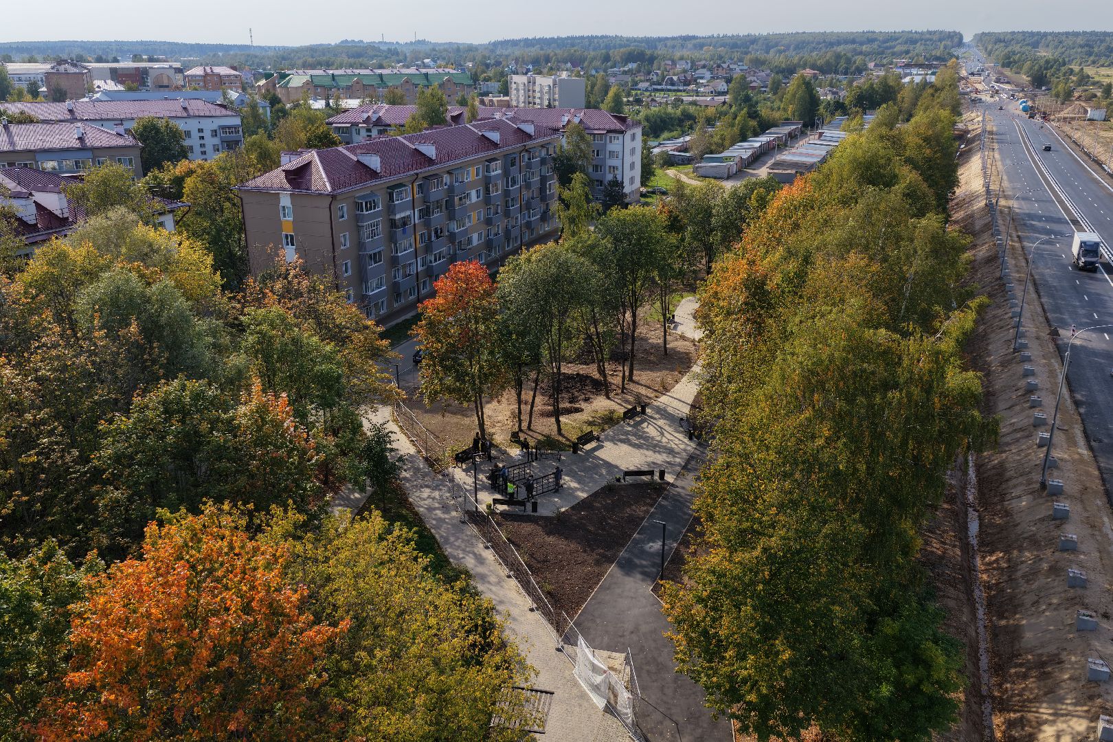 видео с коптера, сквер в шаховской, благоустройство в шаховской,