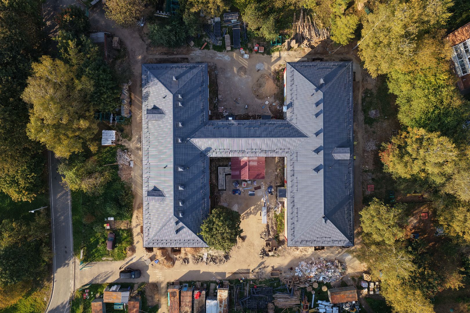 видео с коптера, детский сад малыш,