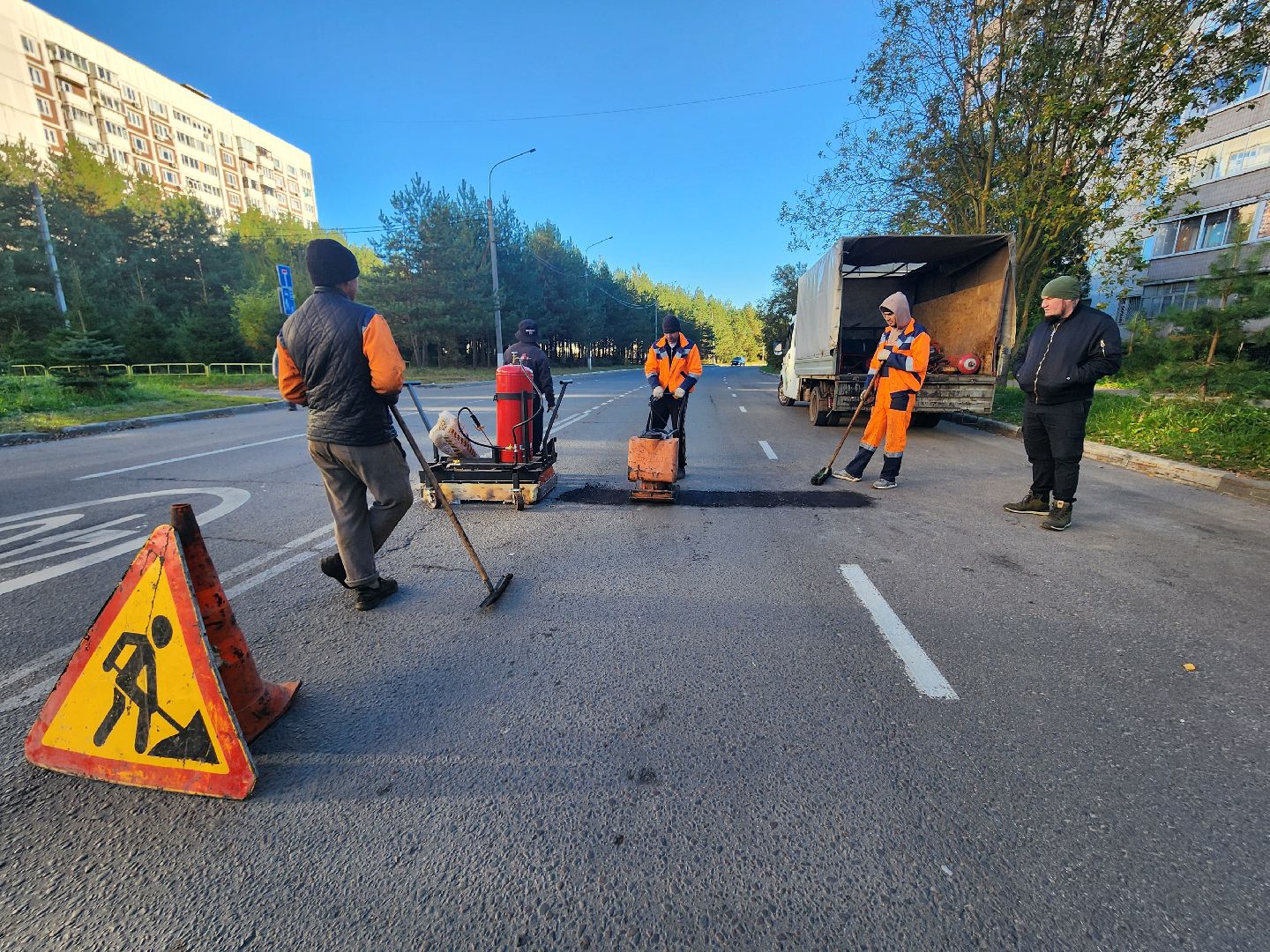 фрязино, ремонт дорог, ямочный ремонт,