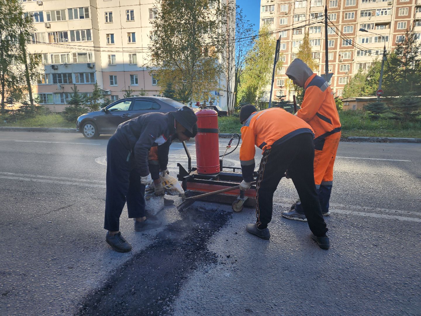 фрязино, ремонт дорог, ямочный ремонт,