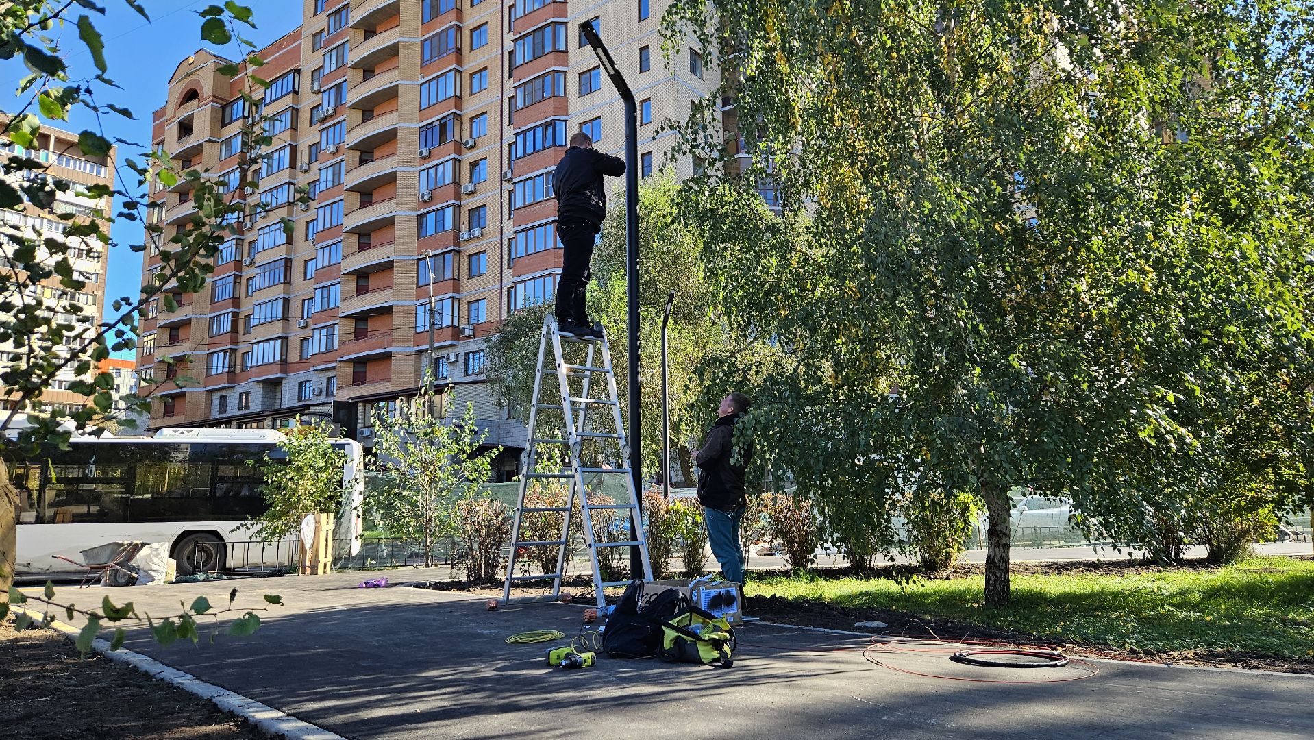 долгопрудный, сквер, сквер строителей, благоустройство,