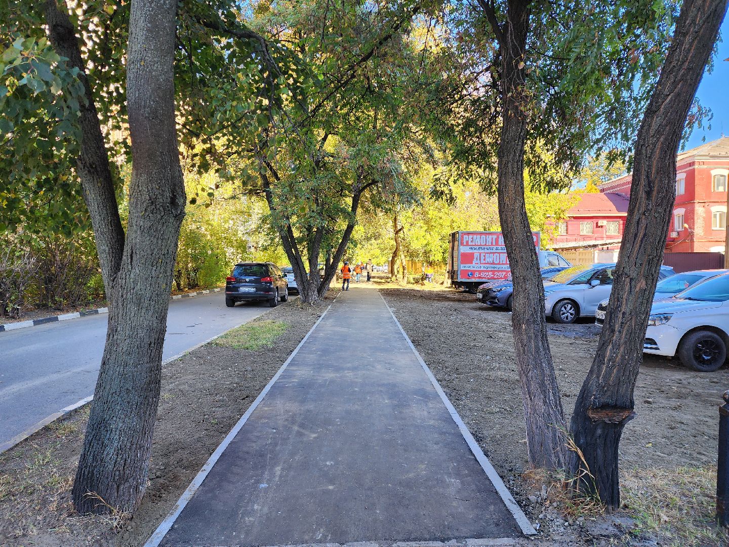 раменское, благоустройство, новый тротуар на улице воровского,
