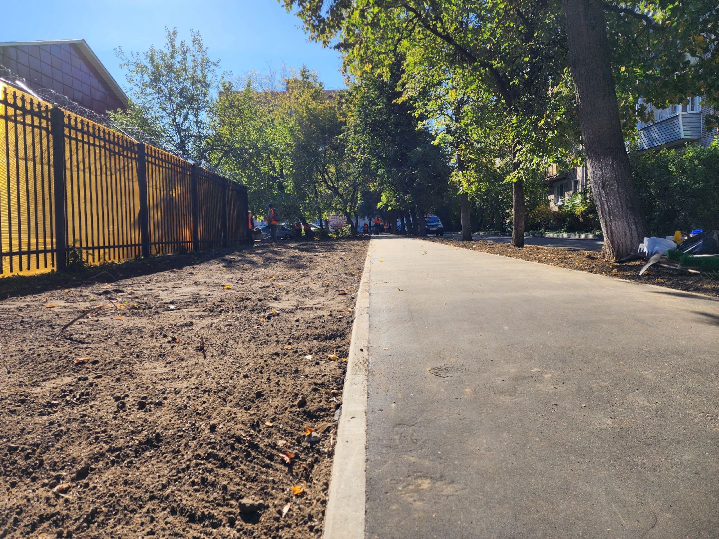 раменское, благоустройство, новый тротуар на улице воровского,