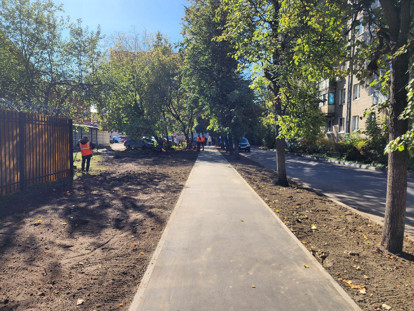 раменское, благоустройство, новый тротуар на улице воровского,