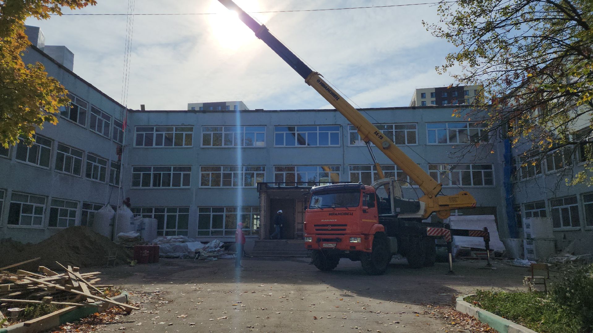 капитальный  ремонт, Капитальный ремонт школы, Лобня,