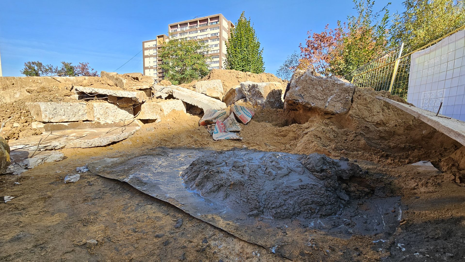 долгопрудный, благоустройство, гимназия 13 в долгопрудном, инженерные сети,