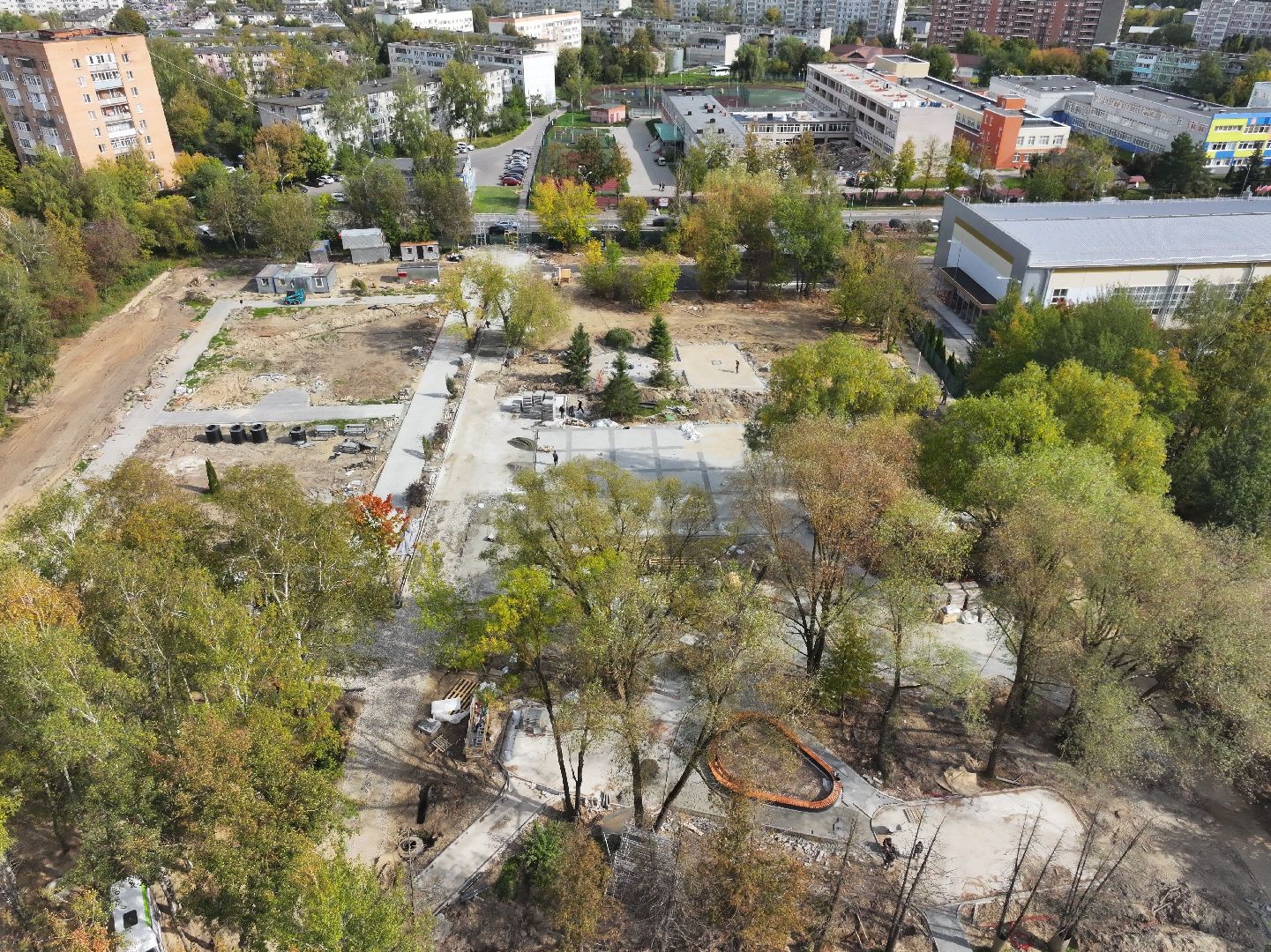 видео с коптера, парк питомник в серпухове, благоустройство в серпухове,