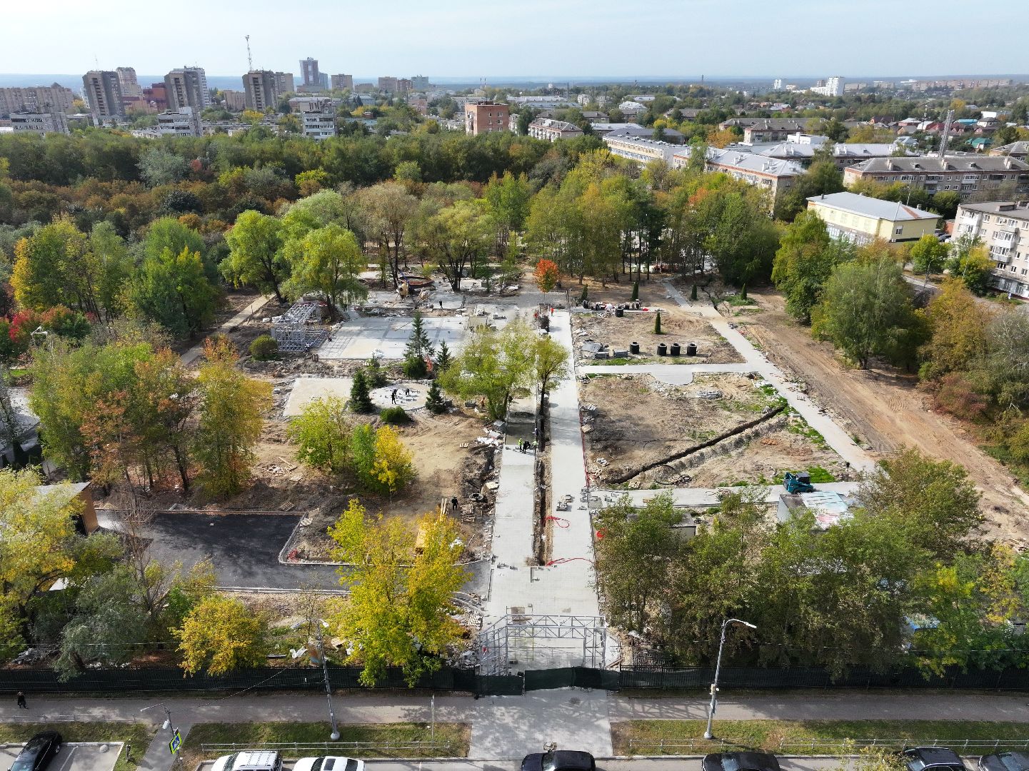 видео с коптера, парк питомник в серпухове, благоустройство в серпухове,