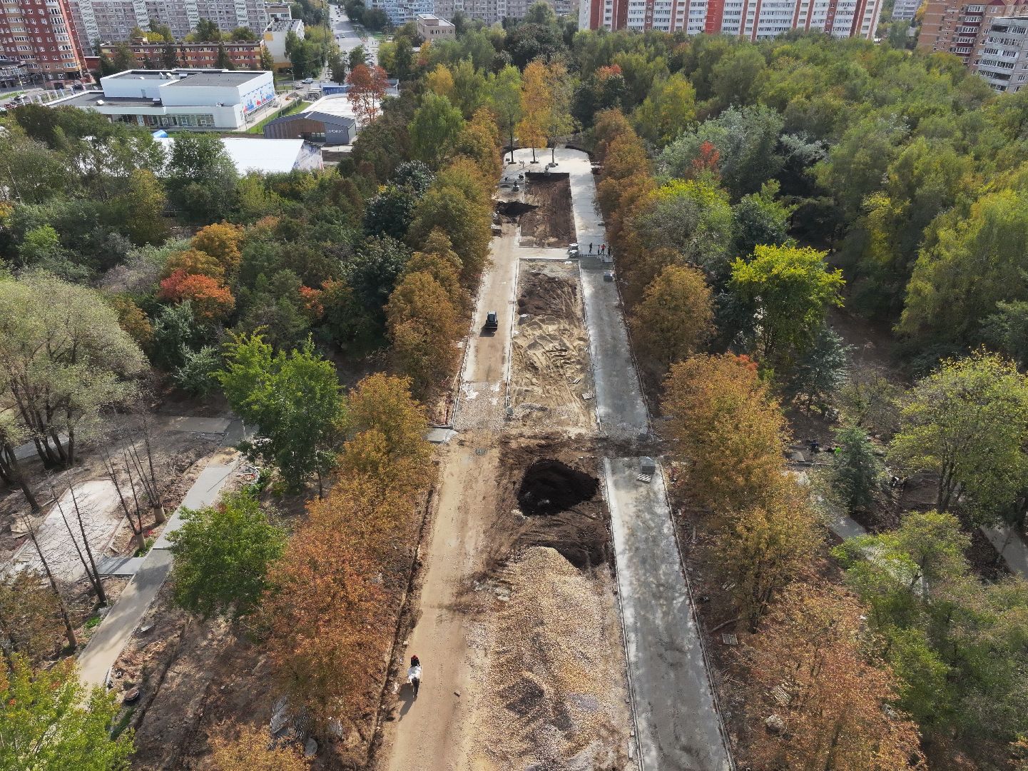 видео с коптера, парк питомник в серпухове, благоустройство в серпухове,