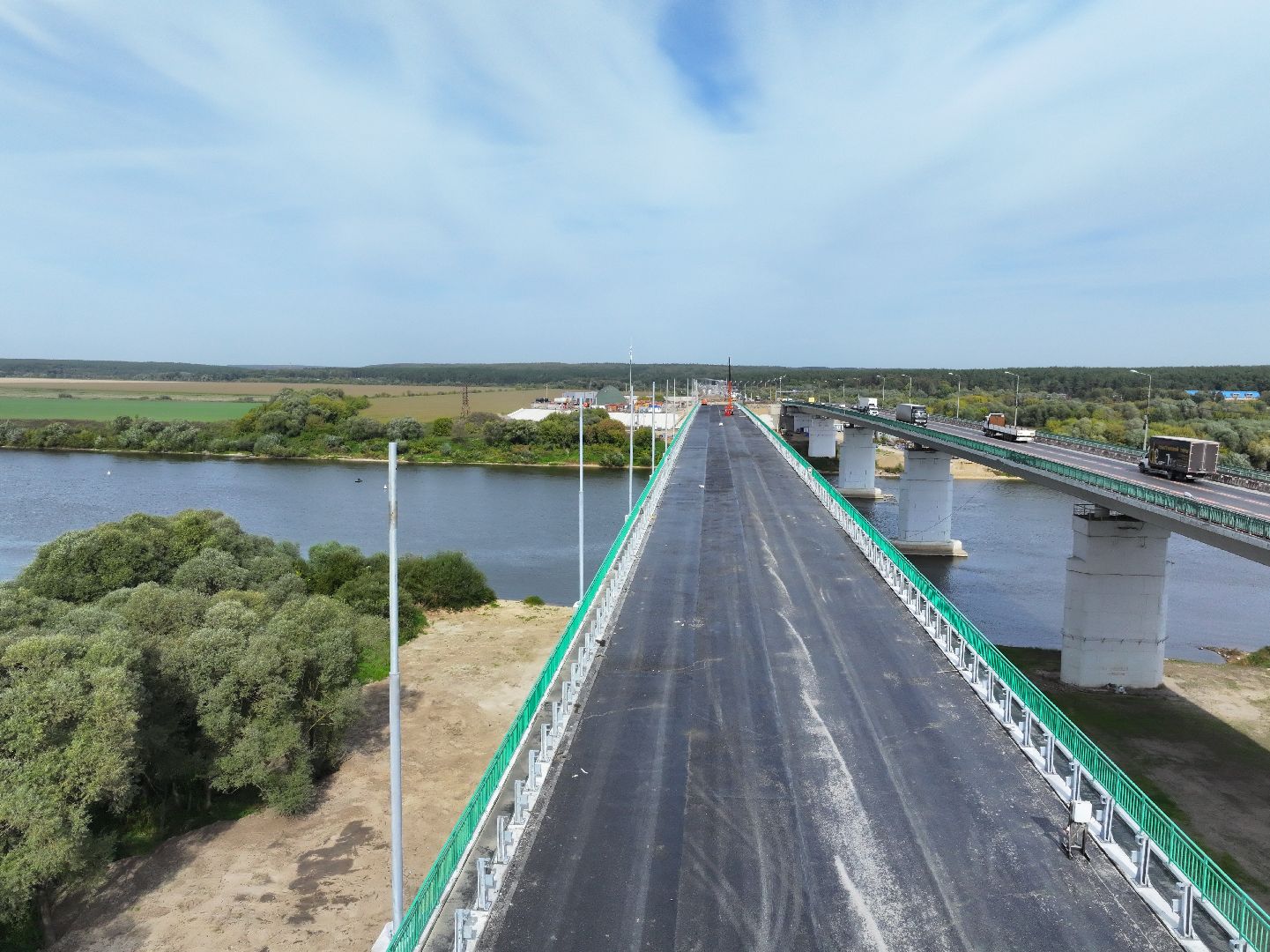 видео с коптера, мост через оку, мост в серпухове,