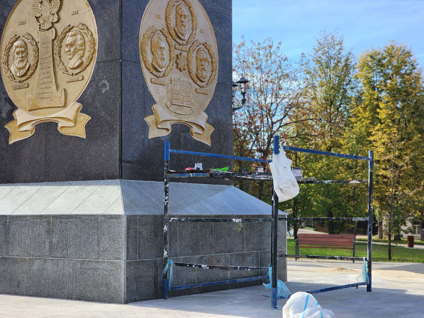 ремонт памятника, благоустройство, сквер бугрова, ногинск, богородский городский округ,