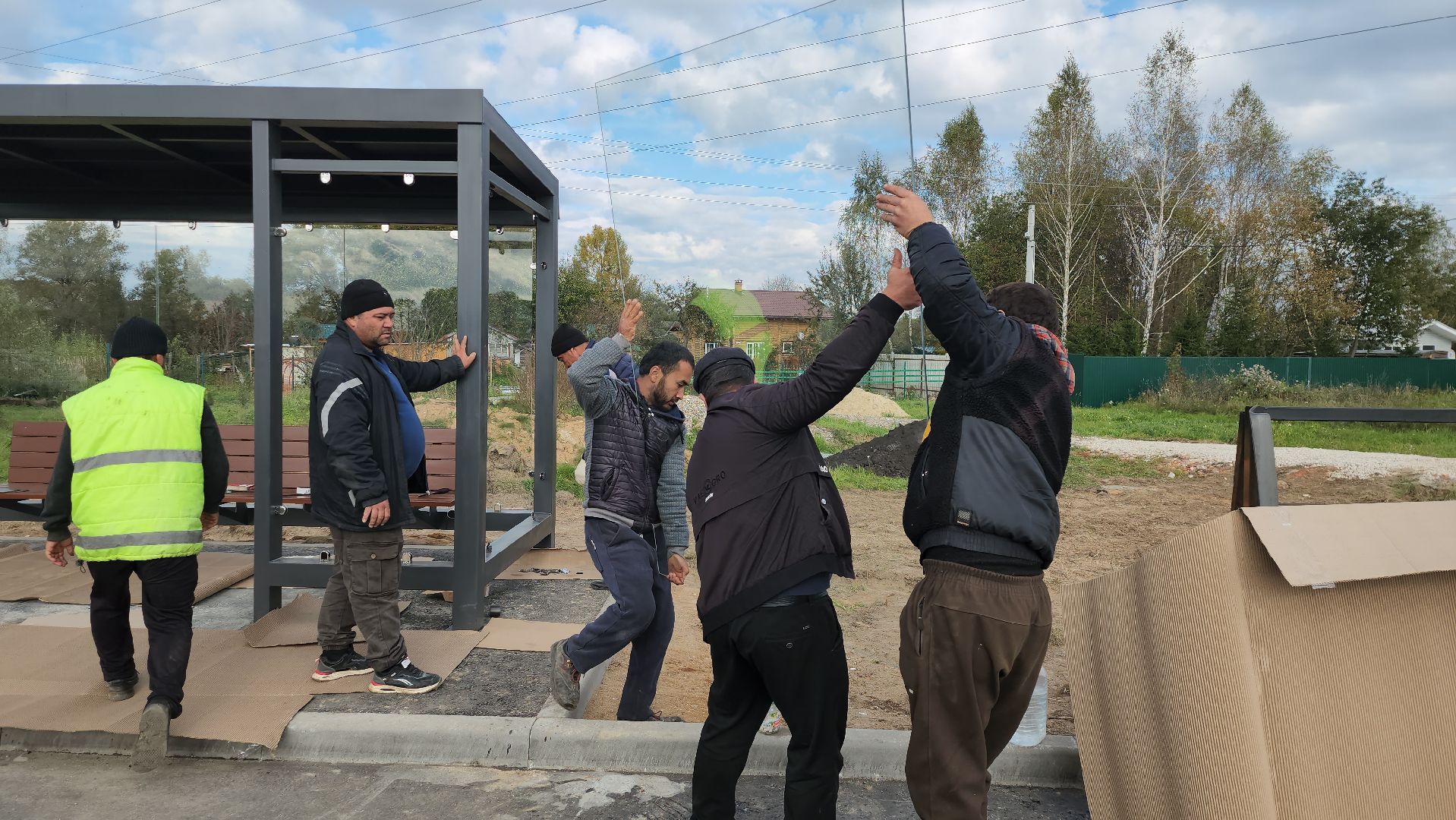 чехов, остановочный павильон, благоустройство,