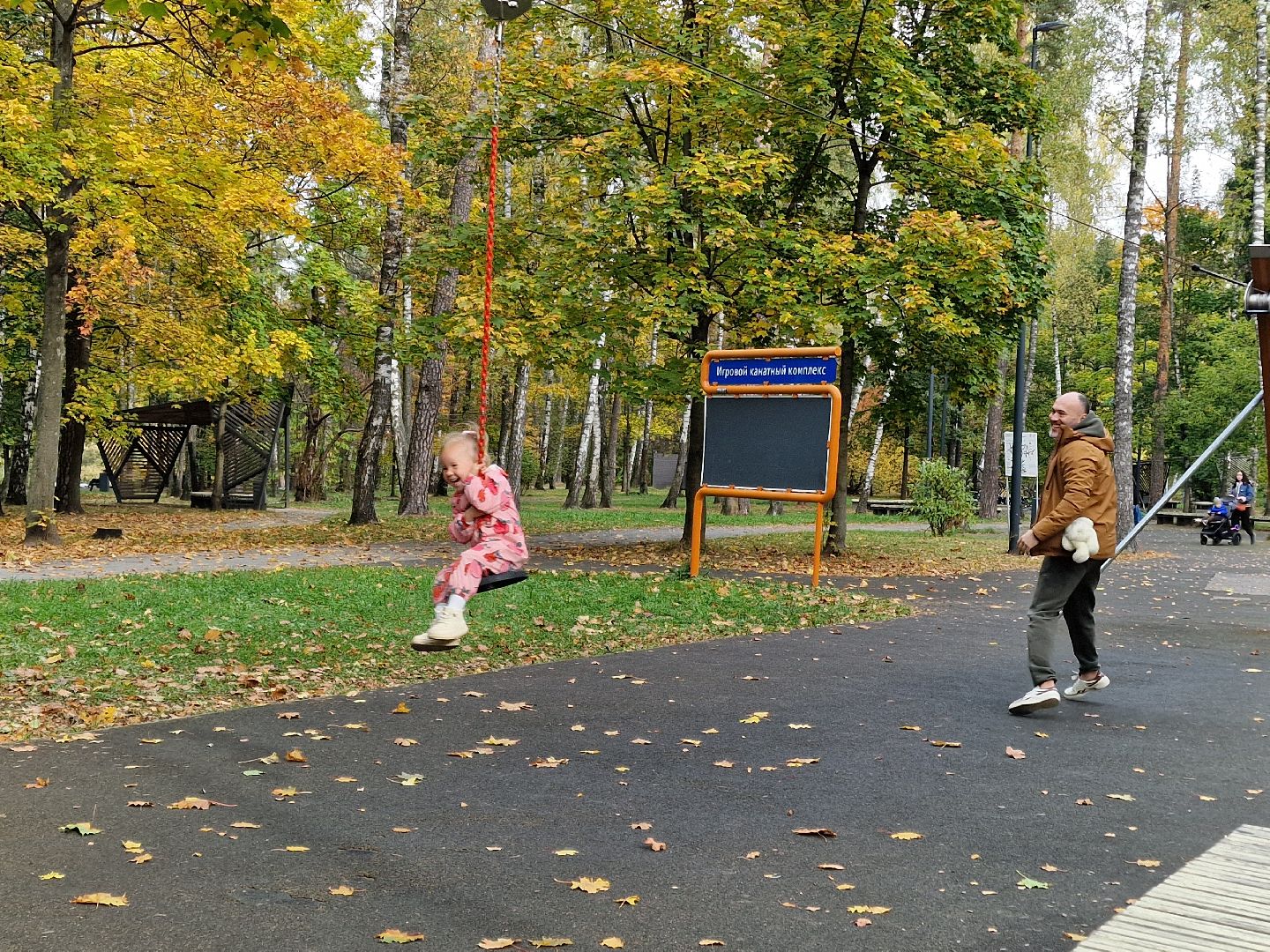 сломанную тарзанку починили в балашихе по просьбам жителей,парк пехорка балашиха,