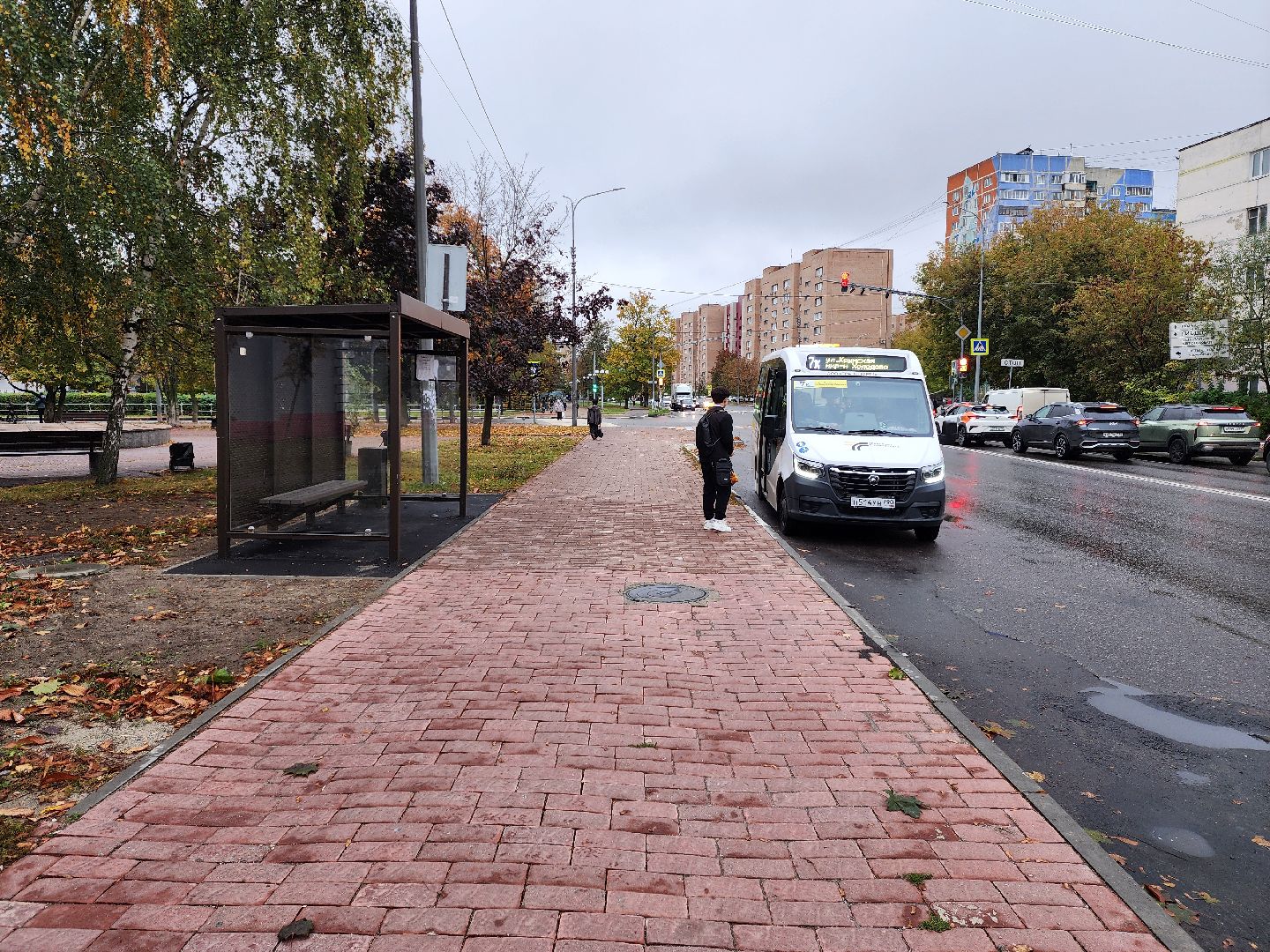 раменское, транспорт, новая автобусная остановка на улице михалевича,