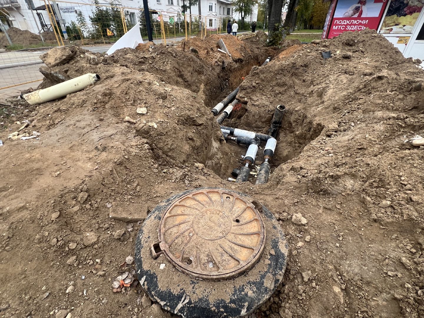 Благоустройство запрудня, теплотрасса,