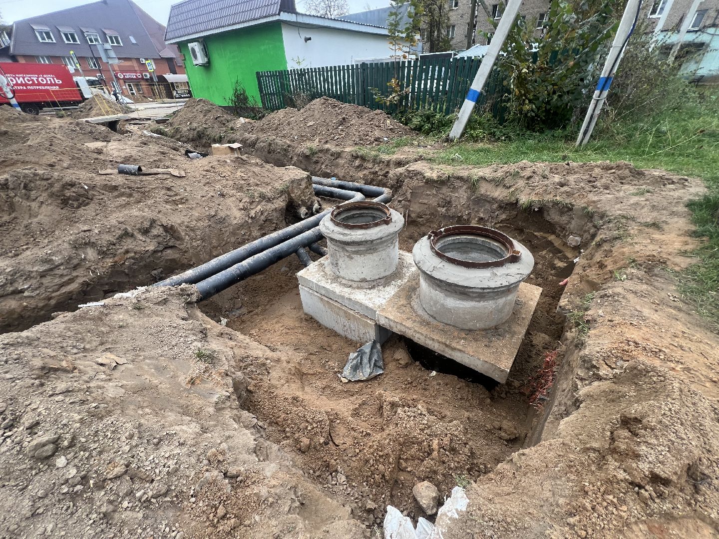 Благоустройство запрудня, теплотрасса,