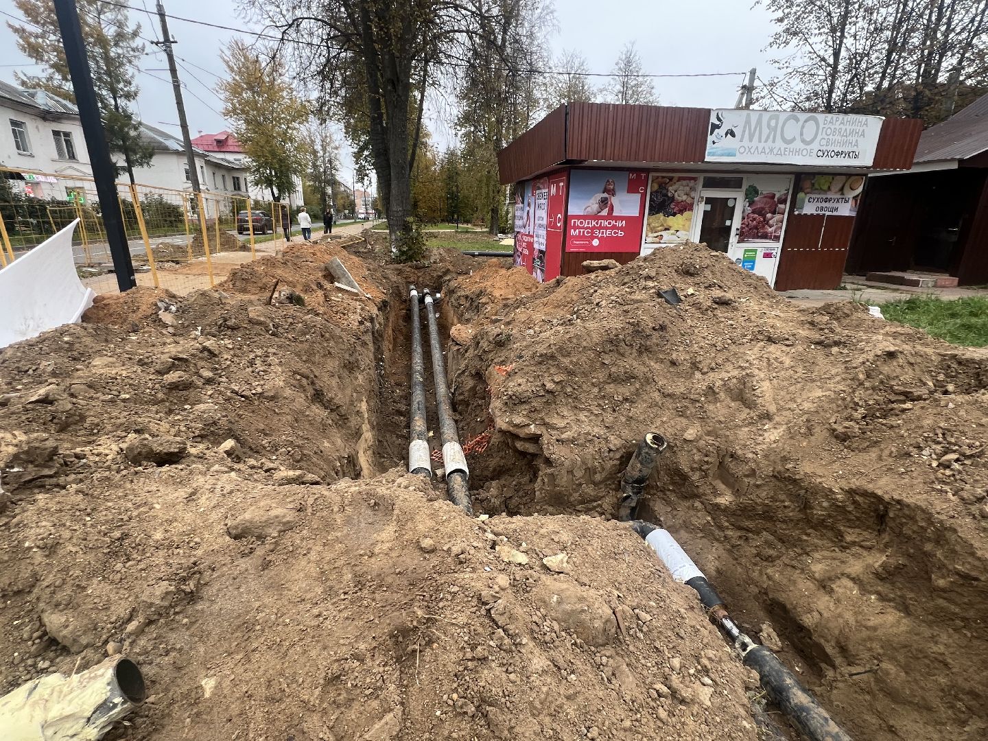 Благоустройство запрудня, теплотрасса,