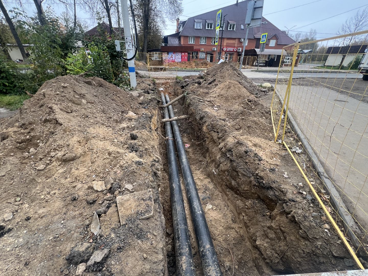 Благоустройство запрудня, теплотрасса,