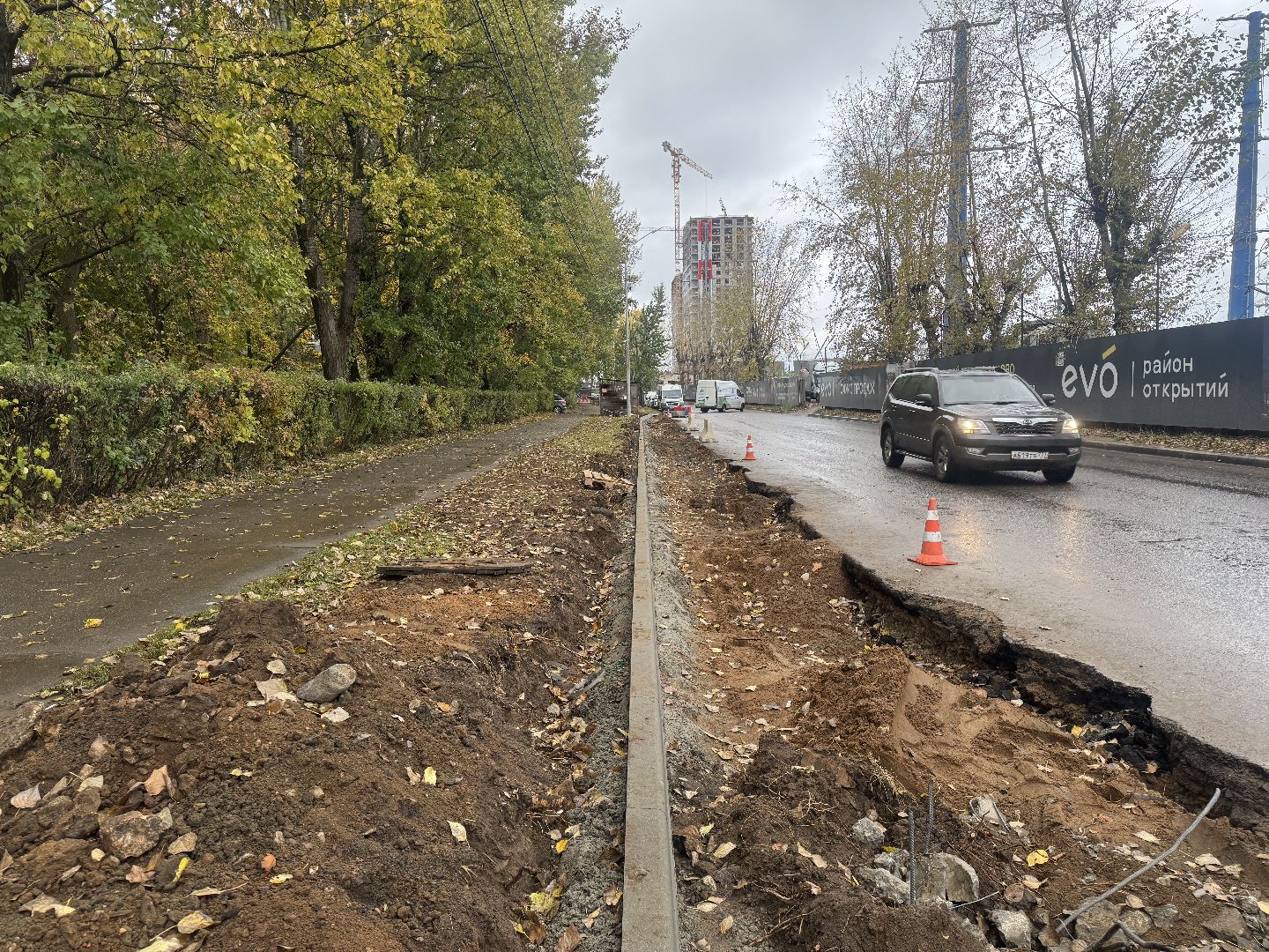 дорога, расширение, благоуйстройство, дорожные работы,