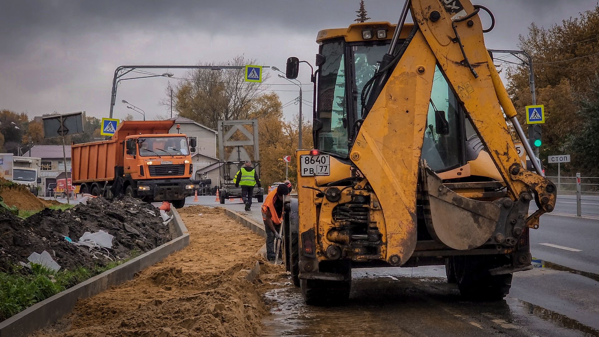 строительство тротуара в кривцах, новый тротуар в кривцах, пешеходная дорожка, раменскмй округ,
