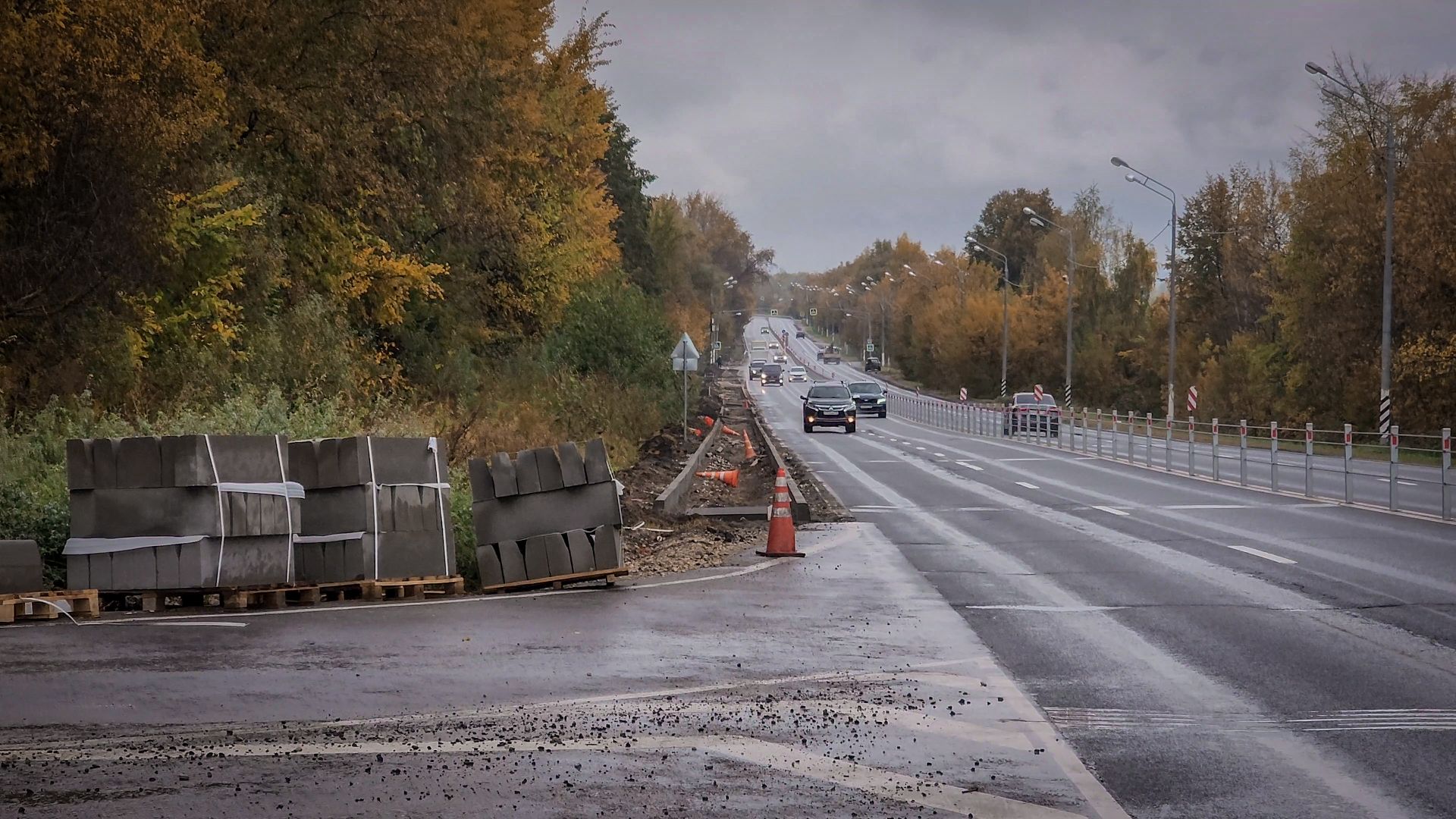 строительство тротуара в кривцах, новый тротуар в кривцах, пешеходная дорожка, раменскмй округ,