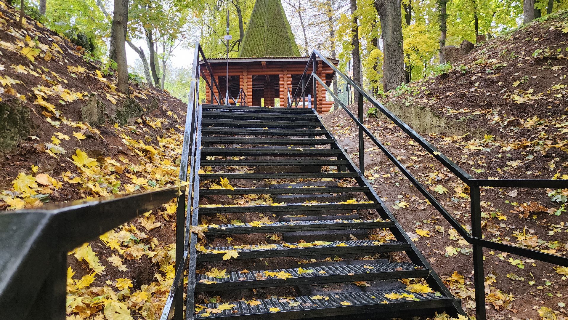 Руза, парк городок, новая лестница, благоустройство,