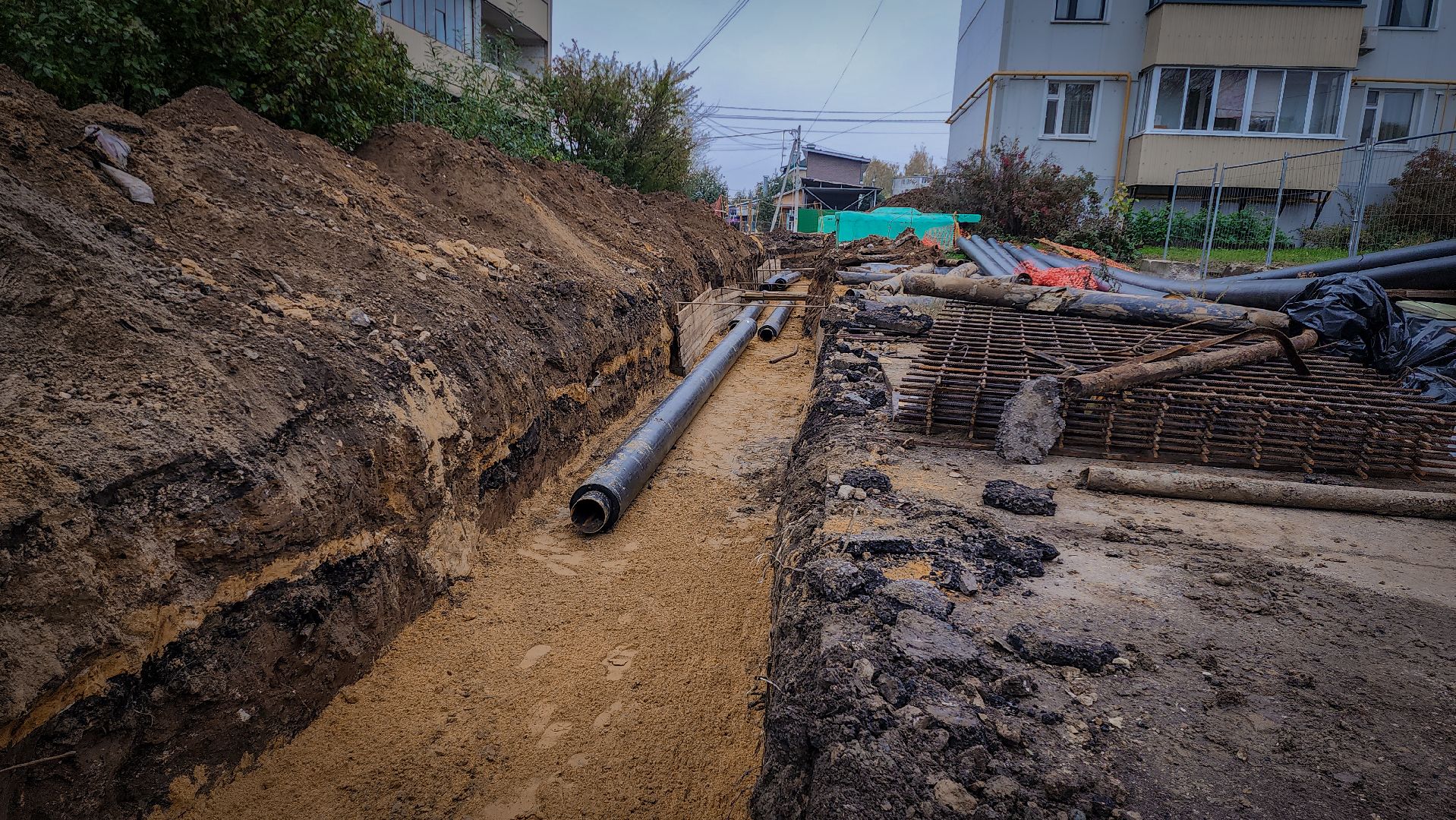 бронницы, строительство участка теплосети, новая теплосеть в бронницах, жкх,