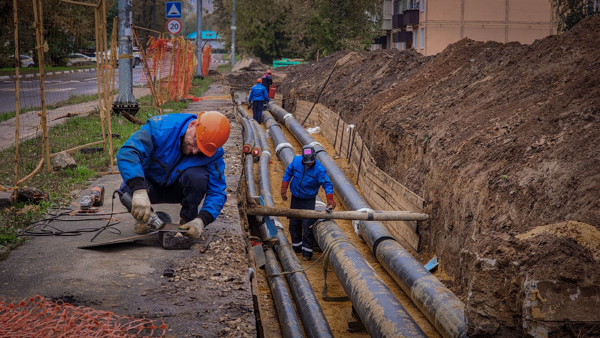 бронницы, строительство участка теплосети, новая теплосеть в бронницах, жкх,