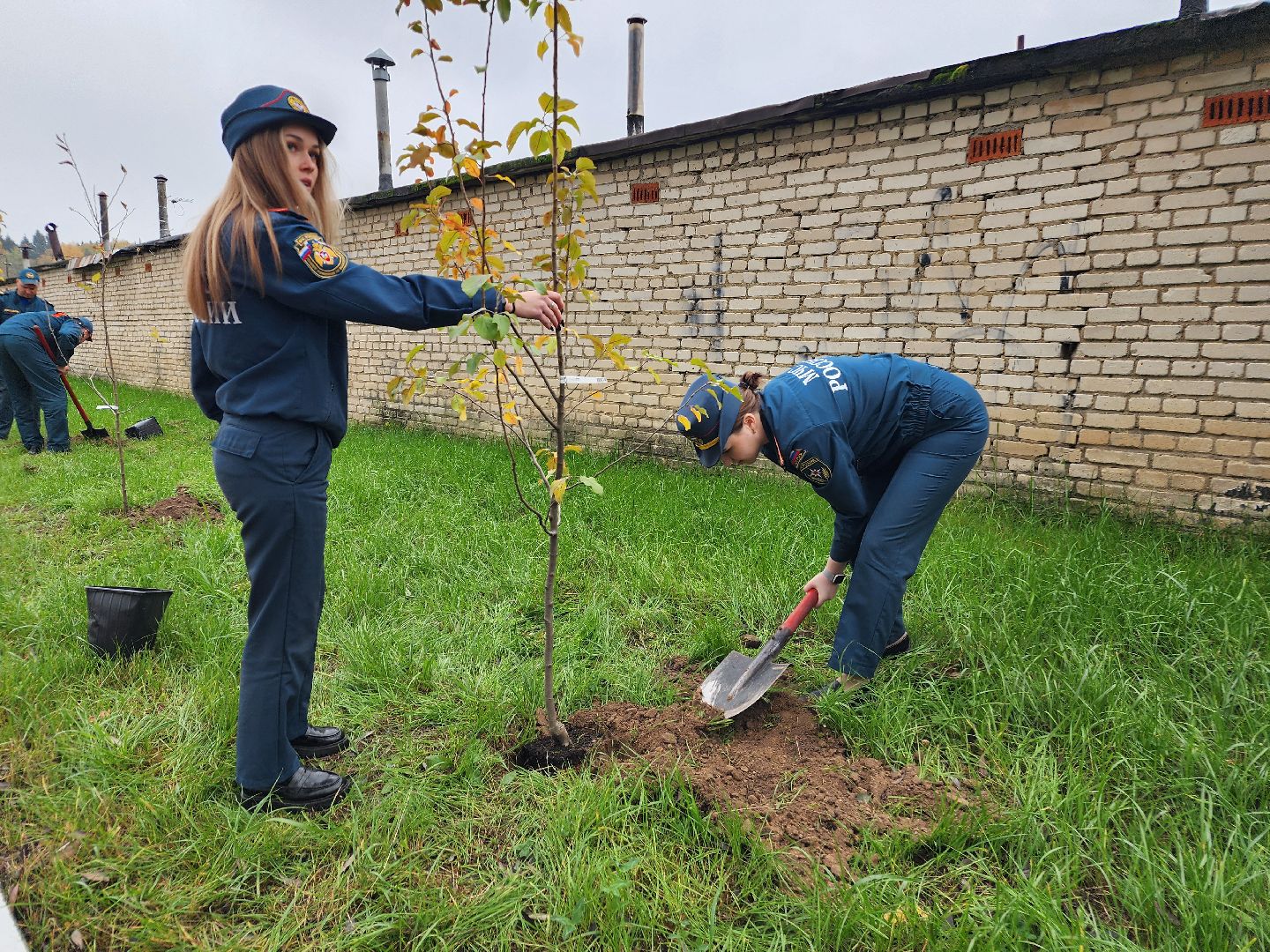 фрязино, пожарно-спасательная часть, экскурсия, мчс 35 лет, посадка деревьев,
