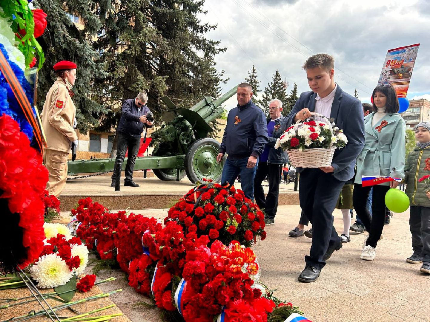 Подольск, День Победы, возложение цветов, мемориал