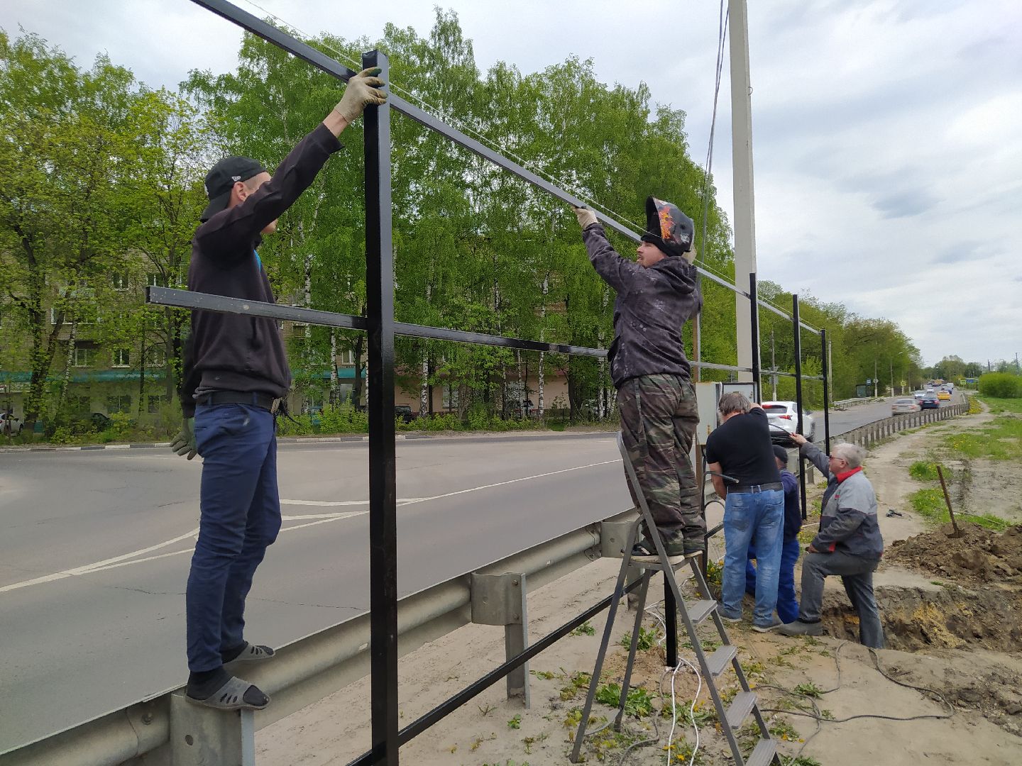 Шумозащитный экран, конструкция, дорога