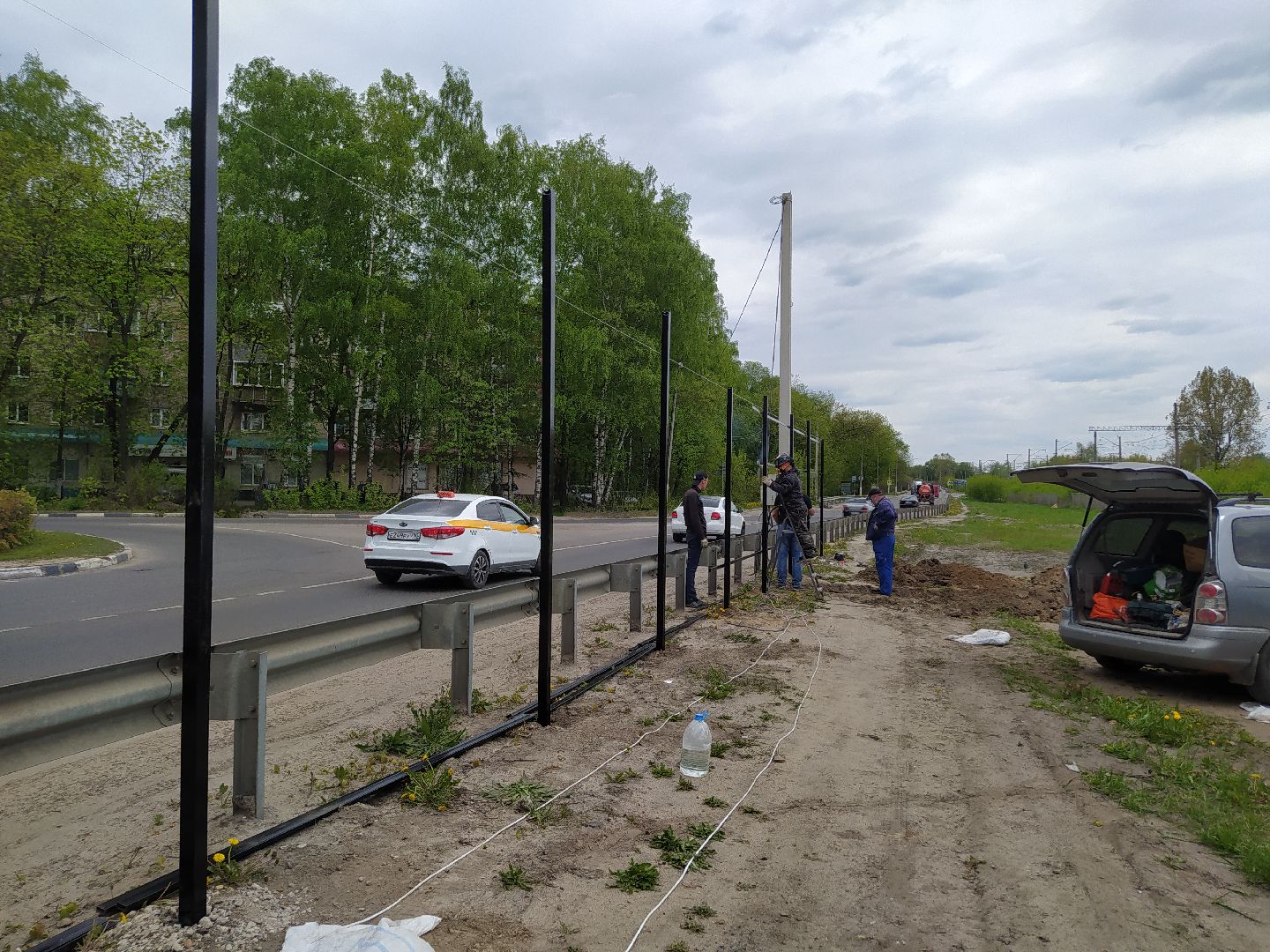 Шумозащитный экран, конструкция, дорога