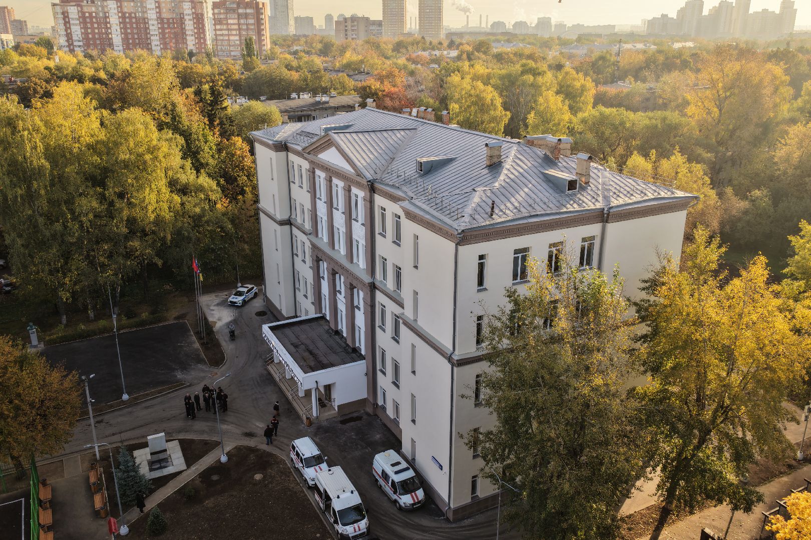 видео с коптера, школа 8 в химках,